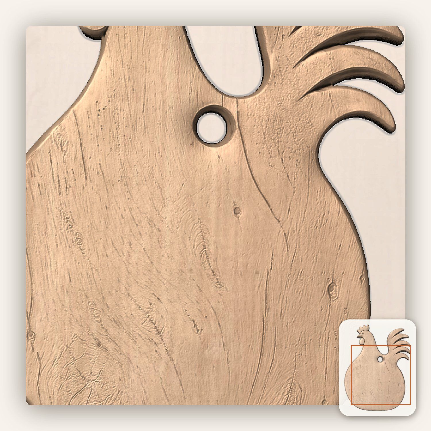 Rustic Rooster Farmhouse CNC Relief STL bas-relief STL — view 8
