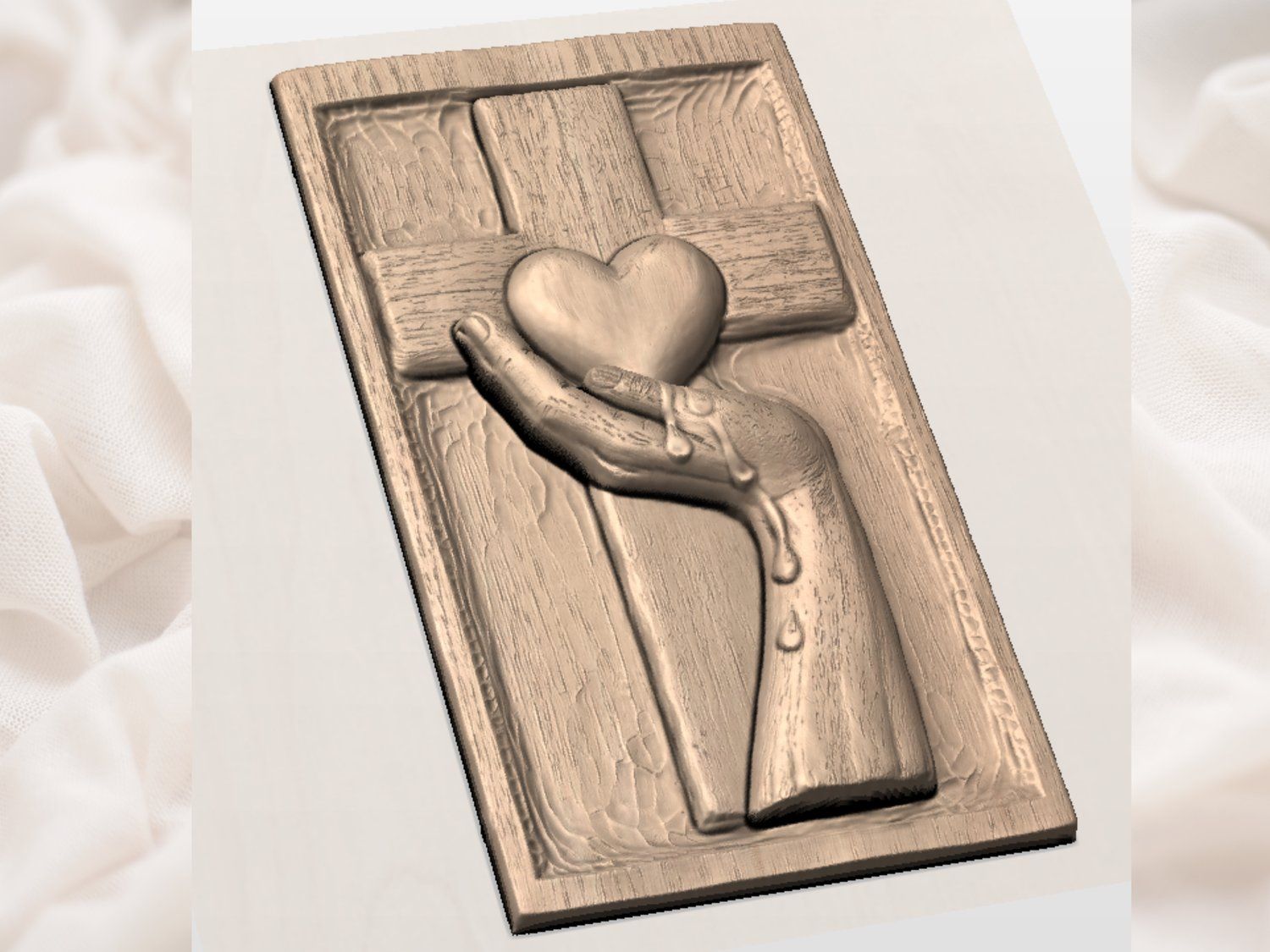 Sacred Heart Cross Sacrifice CNC Relief STL bas-relief STL — view 4