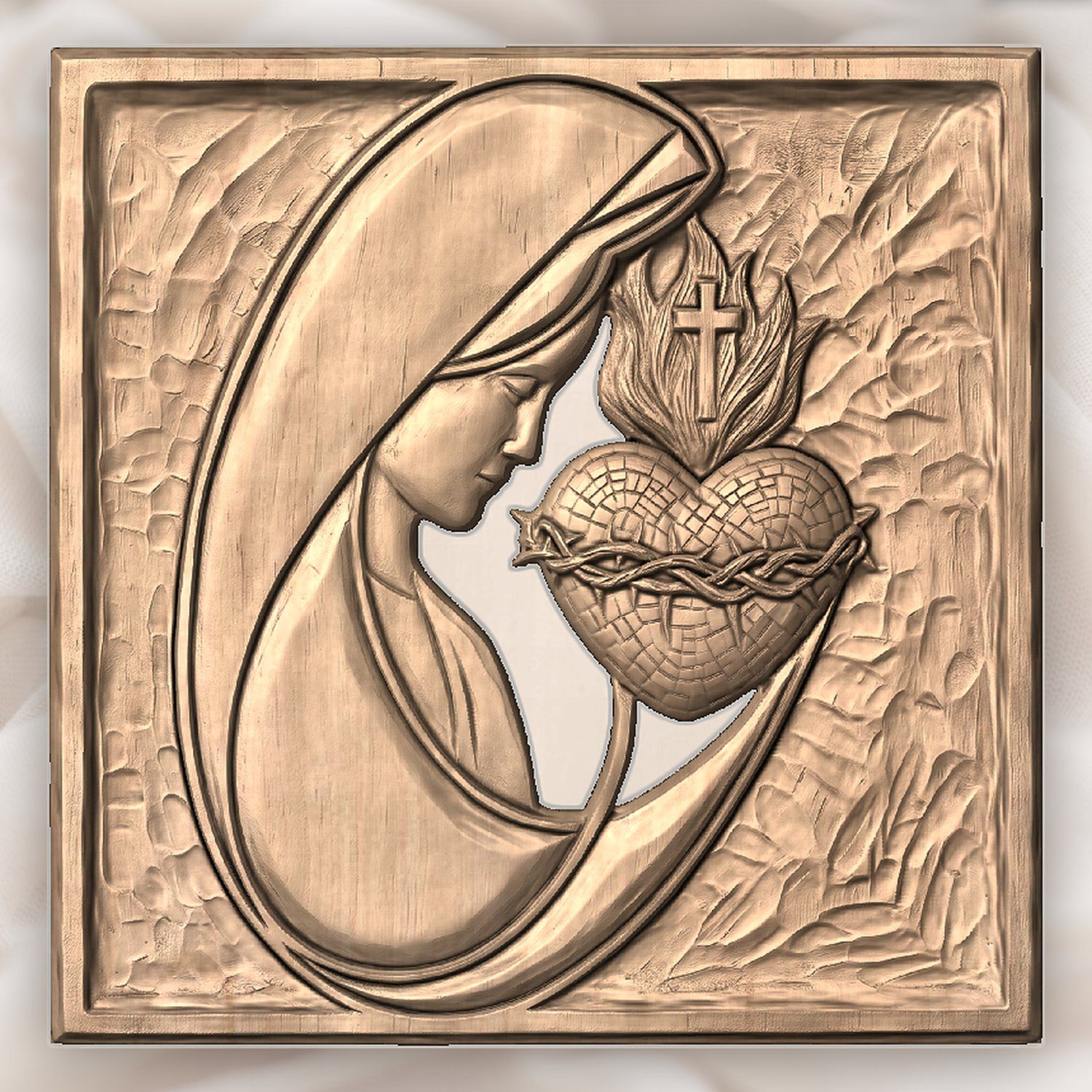 Sacred Heart Mary Madonna CNC Relief STL bas-relief STL — view 5