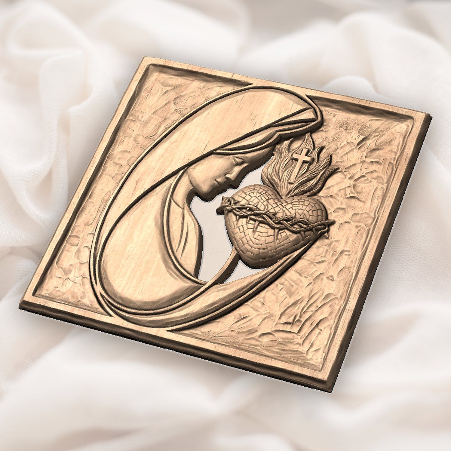 Sacred Heart Mary Madonna CNC Relief STL bas-relief STL — view 6