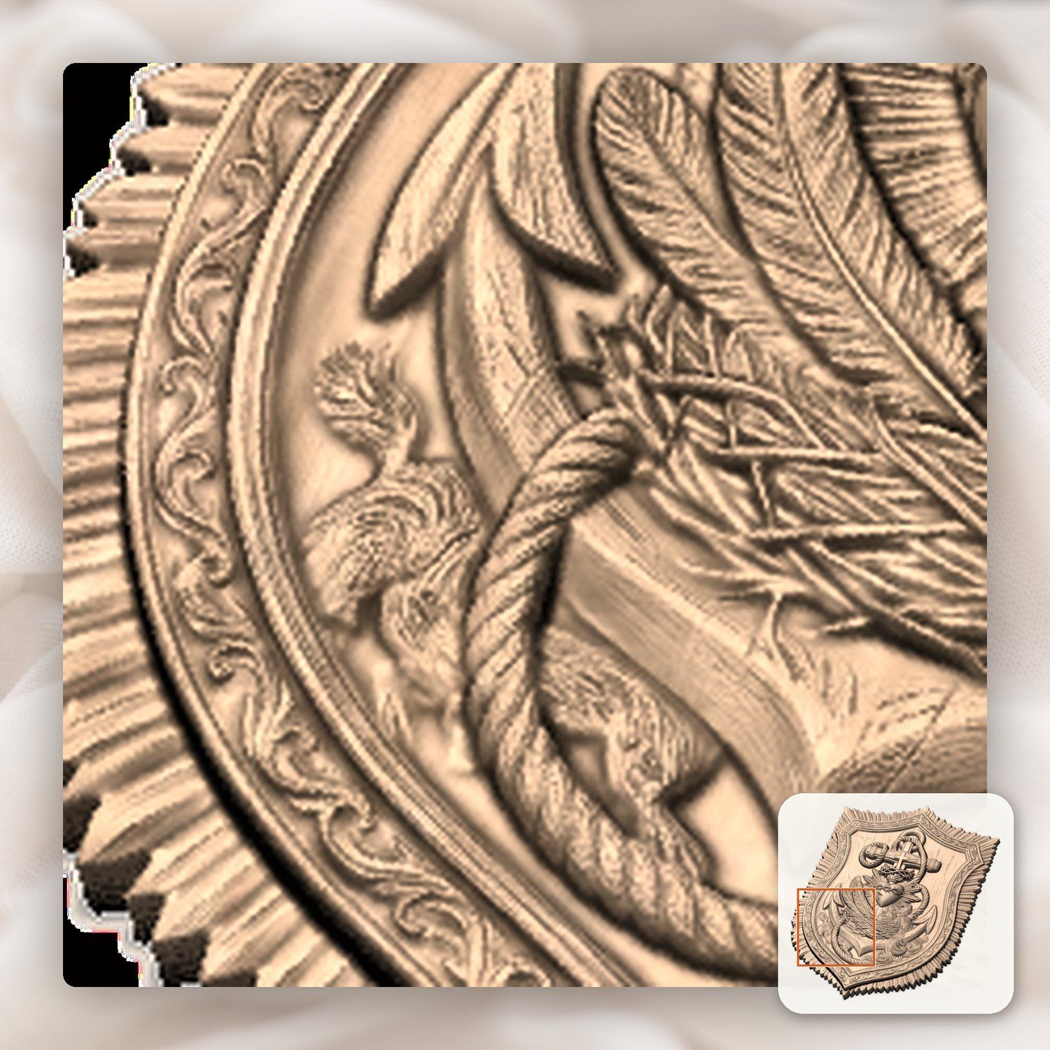 Sacred Heart of Jesus Anchor of Hope CNC Relief STL bas-relief STL — view 10