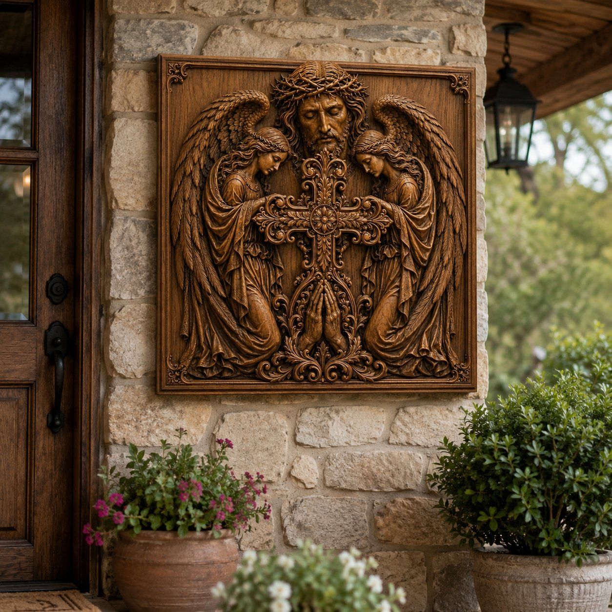 Sacred Heart of Jesus and Angels CNC Relief STL bas-relief STL — view 4