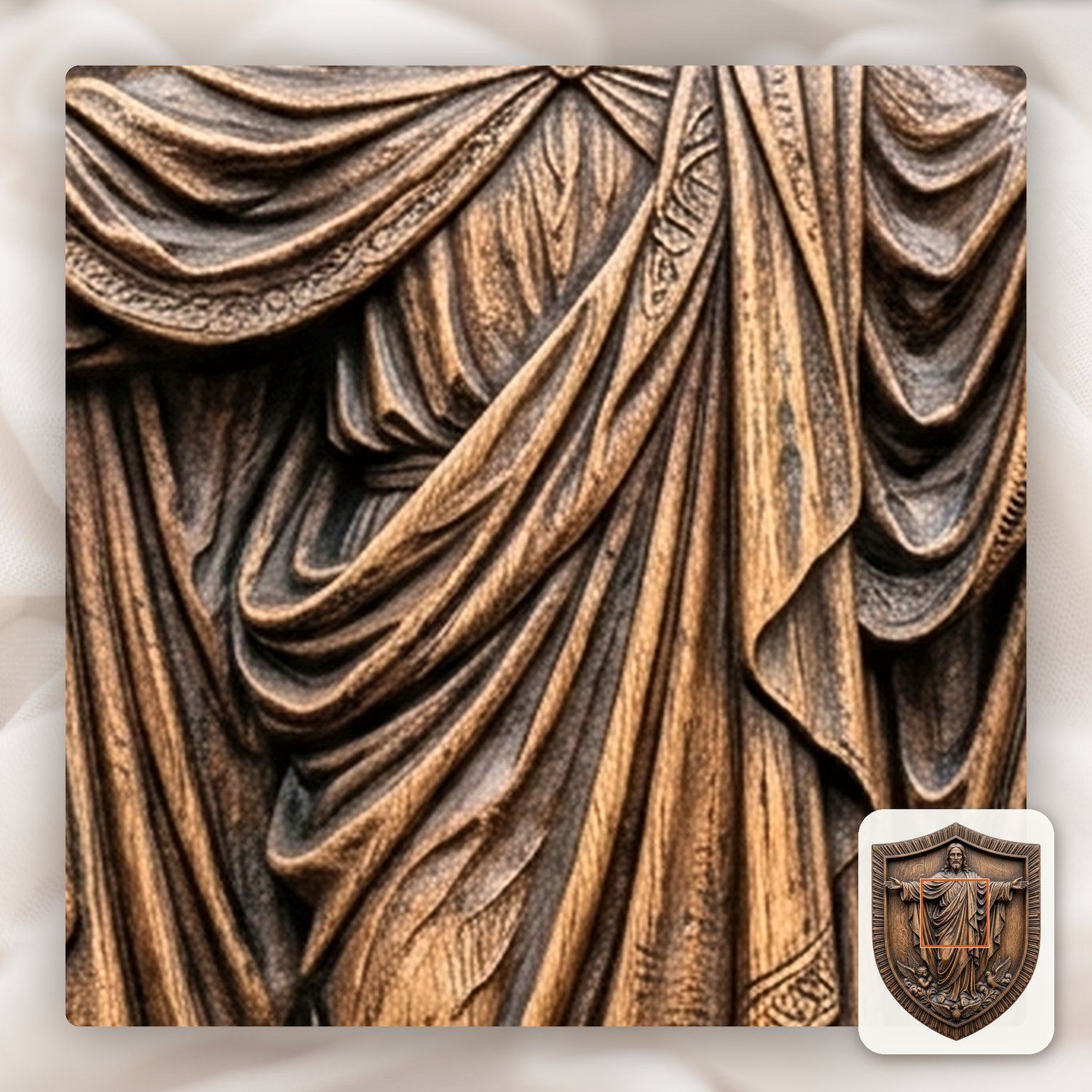 Sacred Jesus Christ Blessing Shield CNC Relief STL bas-relief STL — view 11