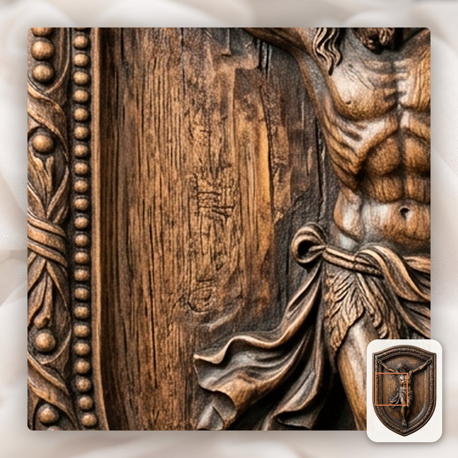 Sacred Jesus Christ Crucifixion Shield CNC Relief STL bas-relief STL — view 11