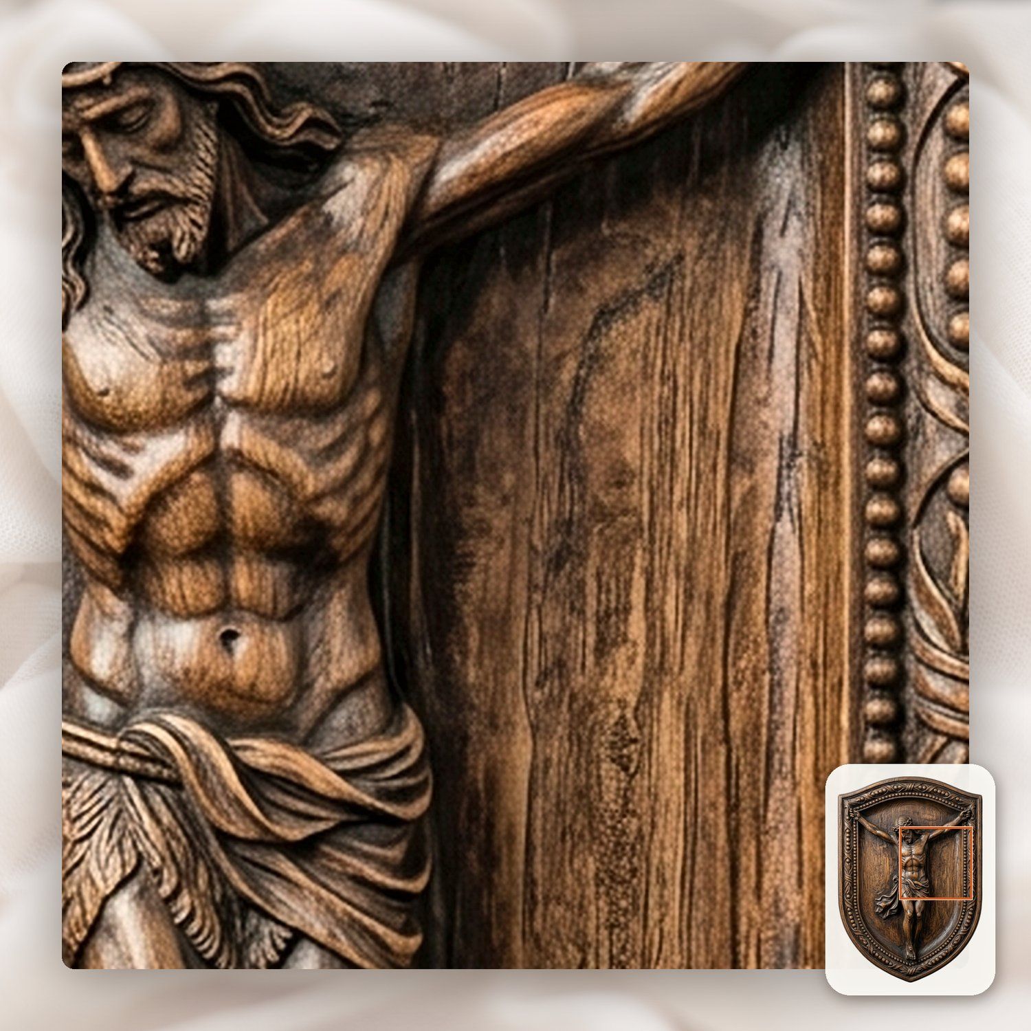 Sacred Jesus Christ Crucifixion Shield CNC Relief STL bas-relief STL — view 12
