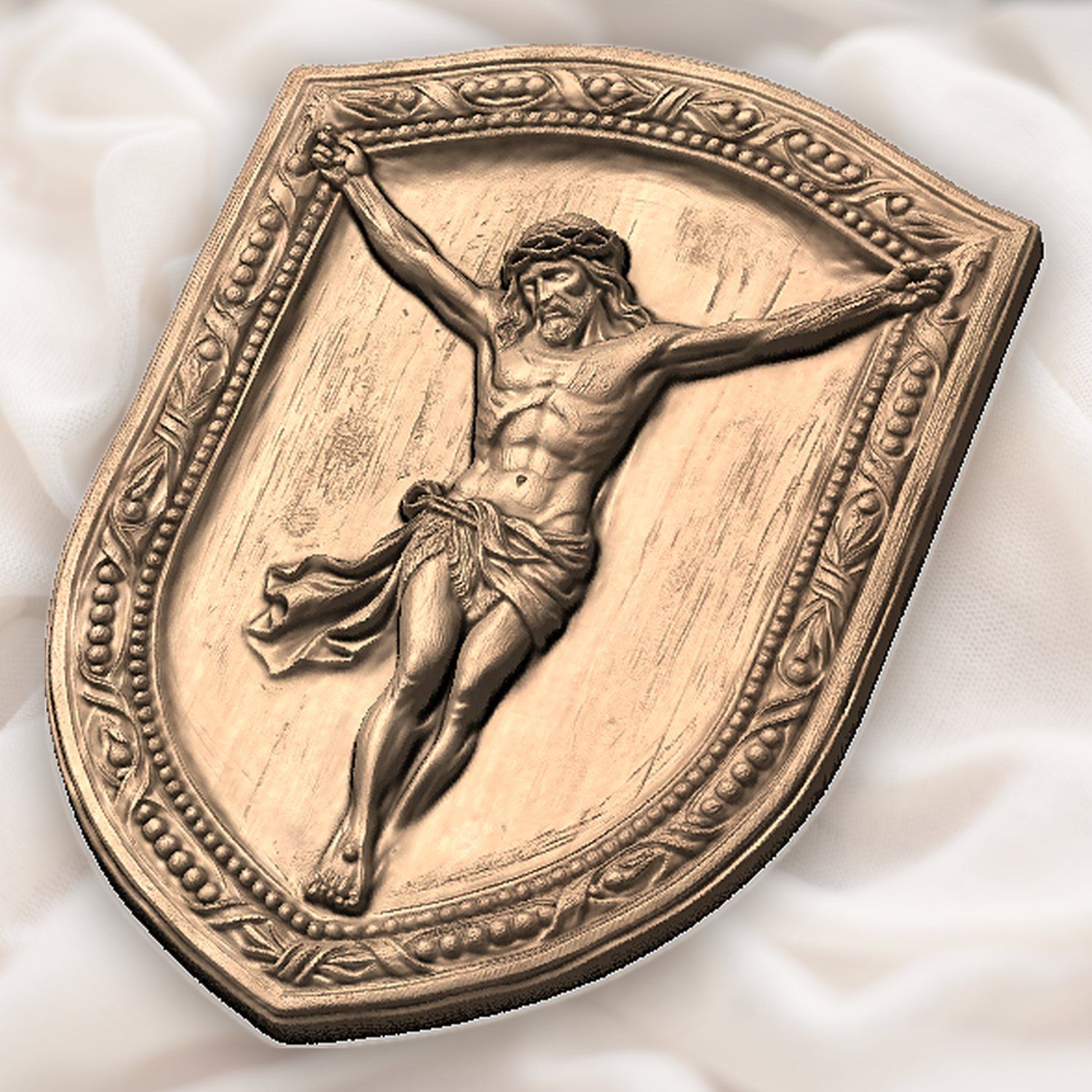Sacred Jesus Christ Crucifixion Shield CNC Relief STL bas-relief STL — view 5