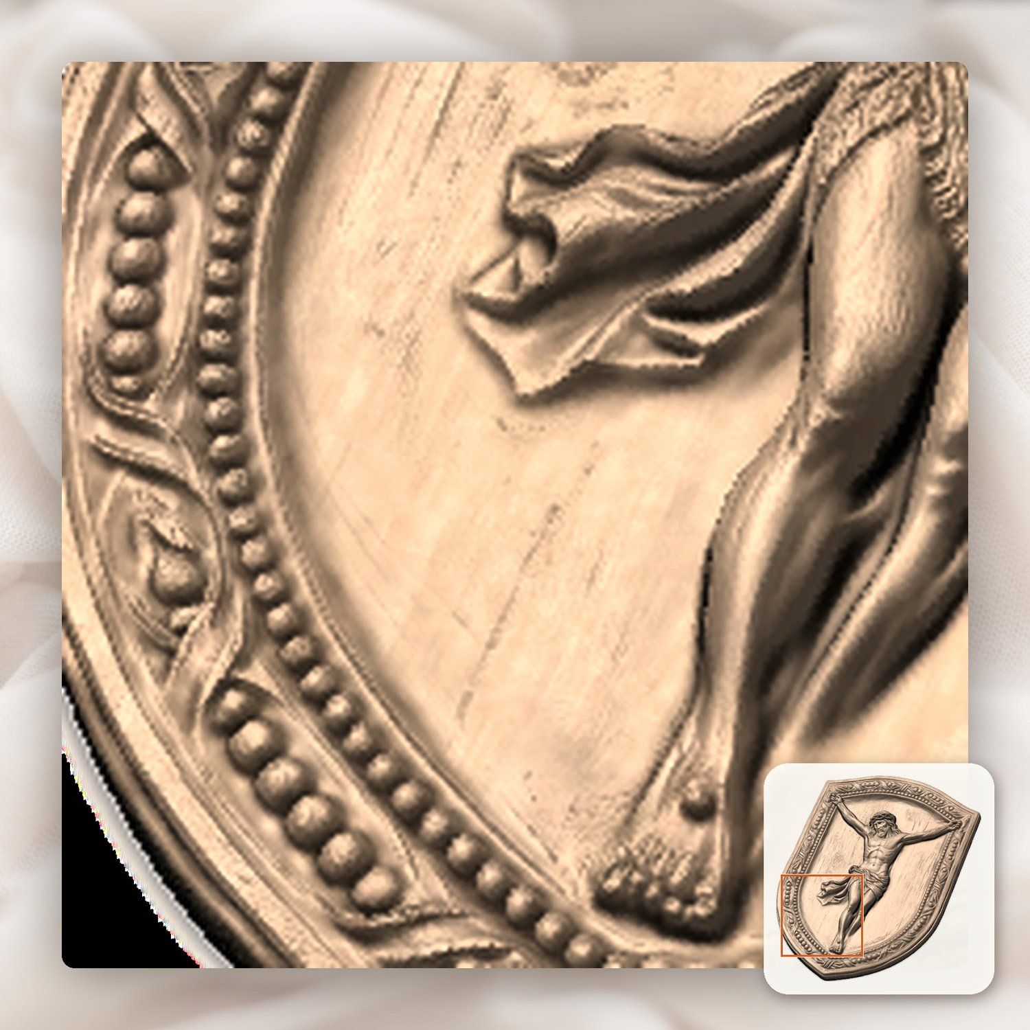 Sacred Jesus Christ Crucifixion Shield CNC Relief STL bas-relief STL — view 10