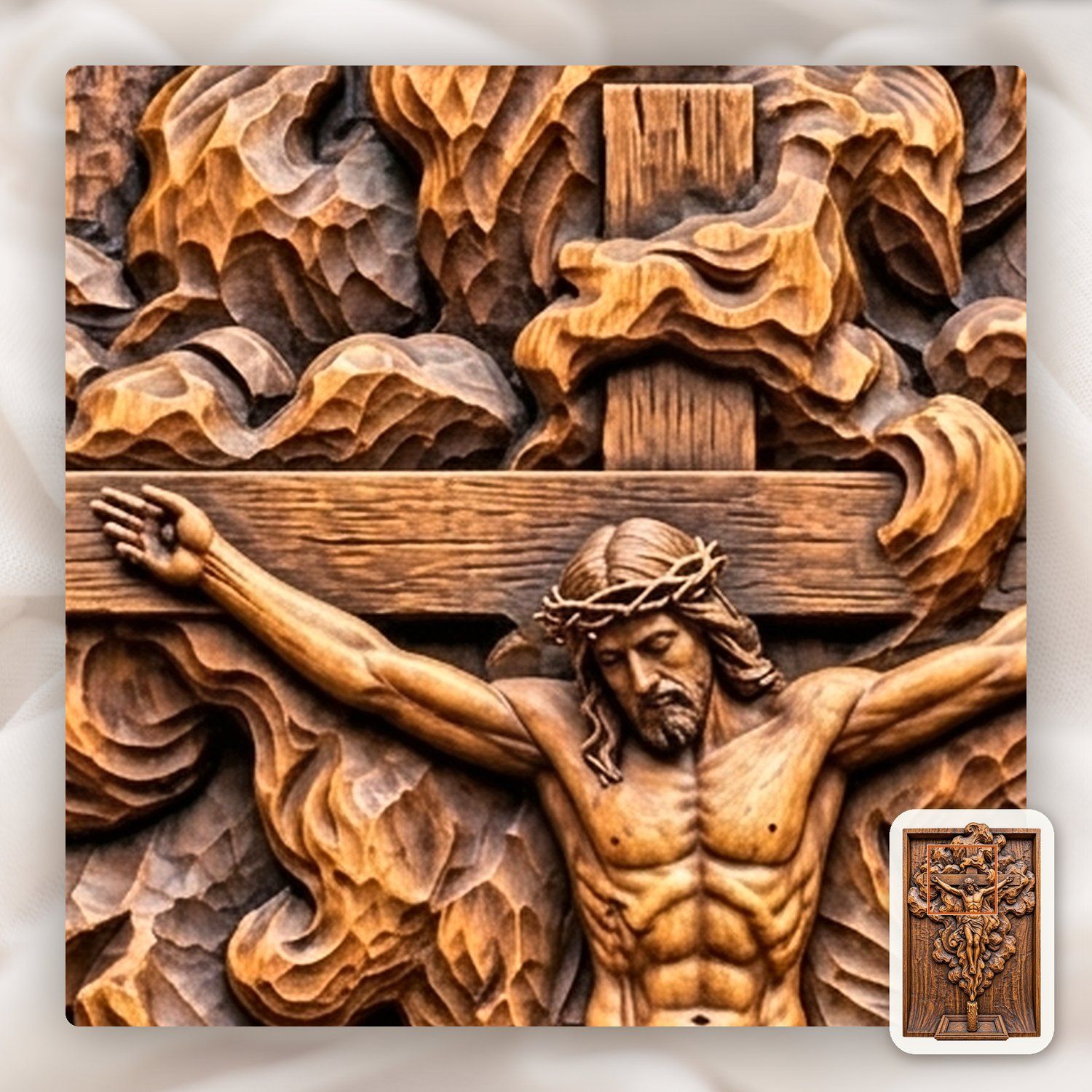 Sacred Jesus Crucifixion CNC Relief STL bas-relief STL — view 12
