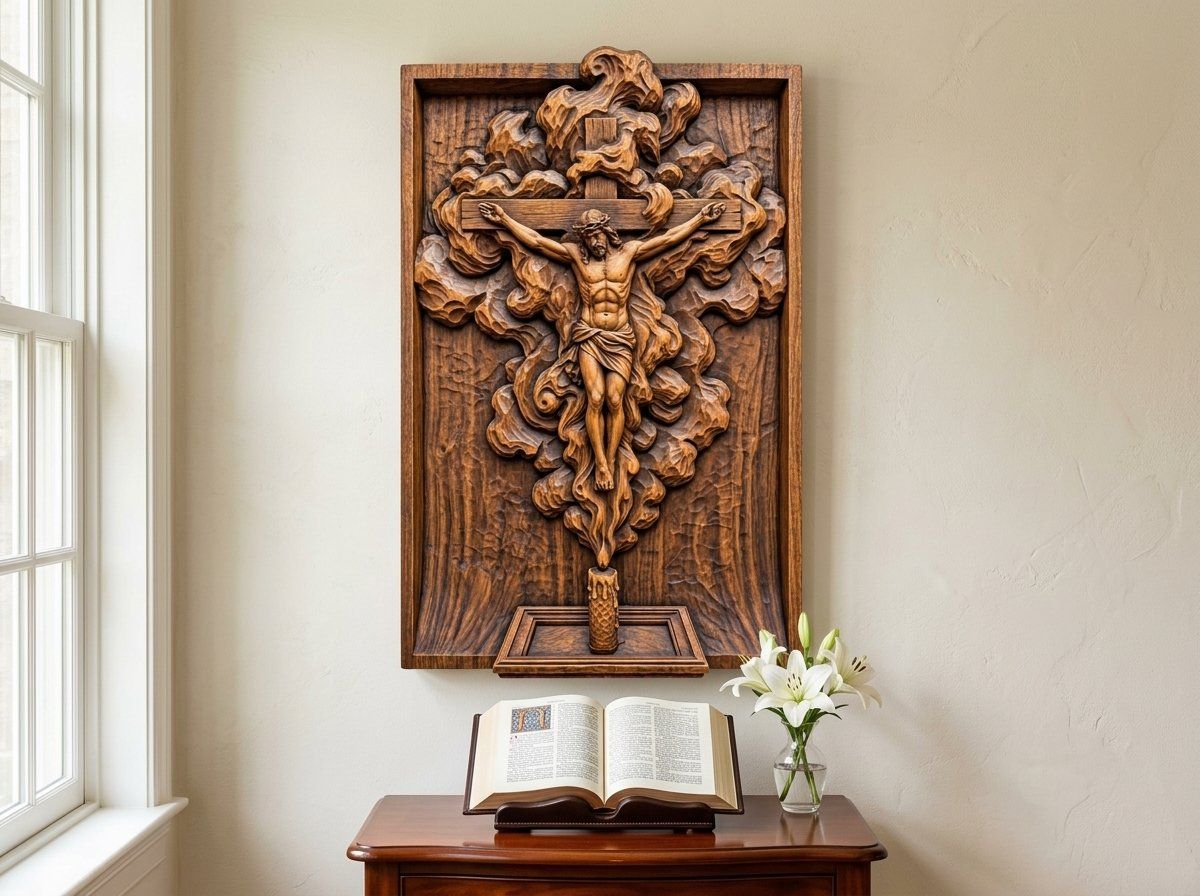 Sacred Jesus Crucifixion CNC Relief STL bas-relief STL — view 14