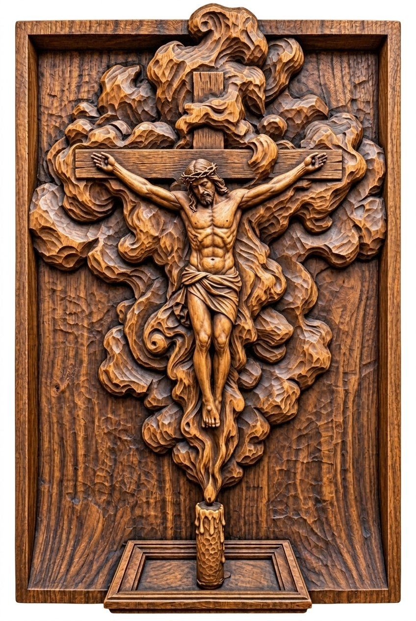 Sacred Jesus Crucifixion CNC Relief STL bas-relief STL — view 4