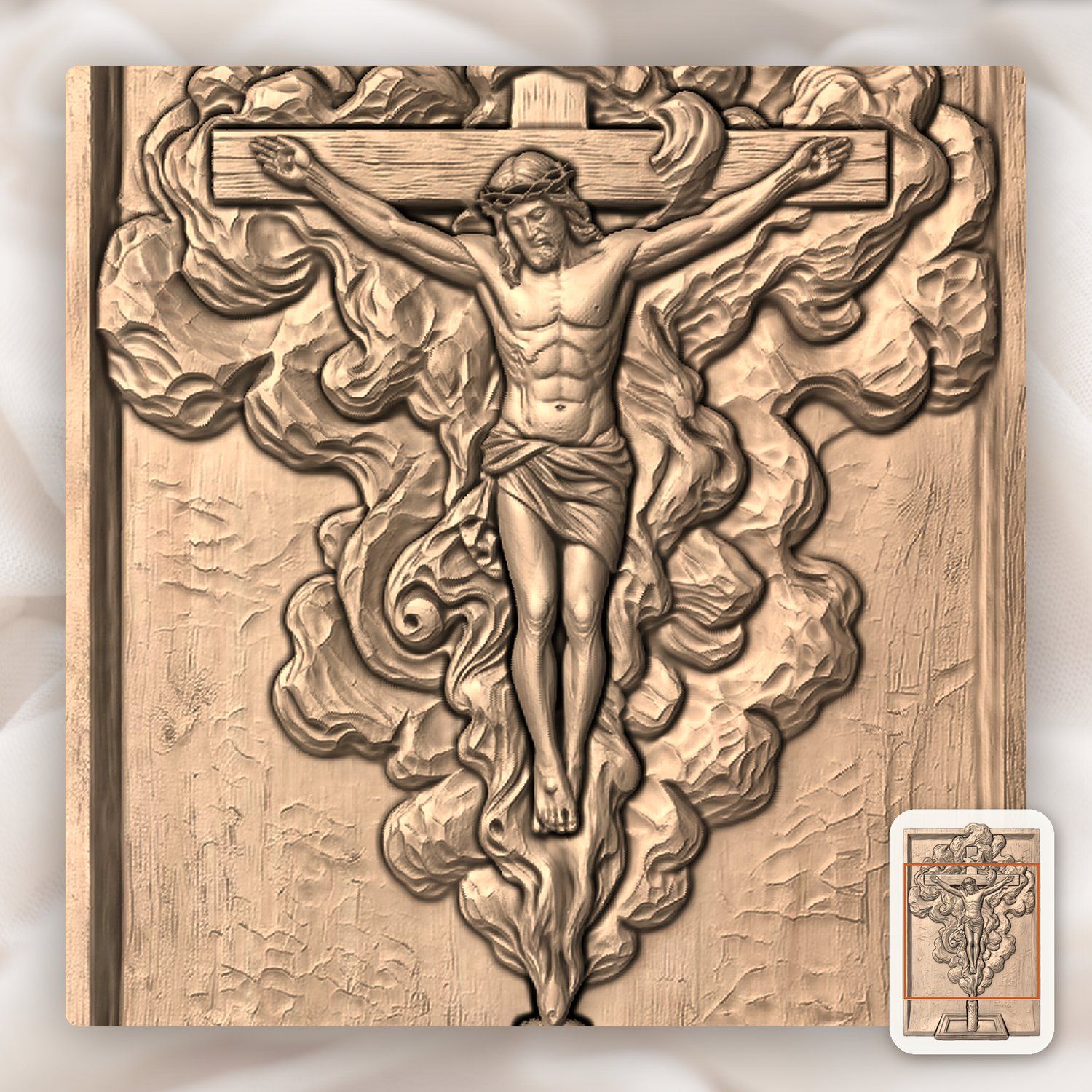 Sacred Jesus Crucifixion CNC Relief STL bas-relief STL — view 7