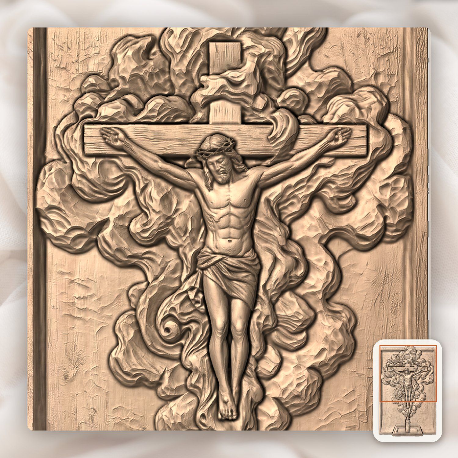 Sacred Jesus Crucifixion CNC Relief STL bas-relief STL — view 9