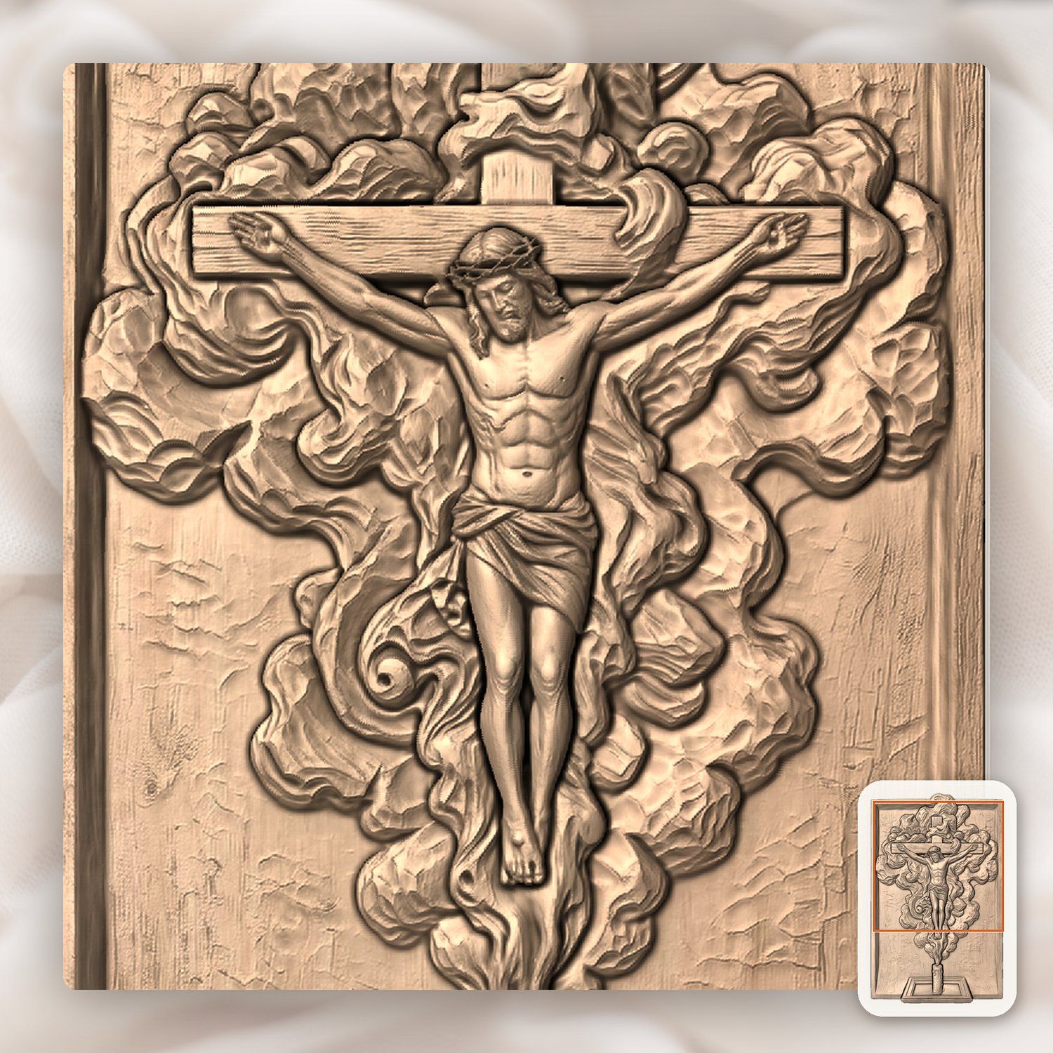Sacred Jesus Crucifixion CNC Relief STL bas-relief STL — view 10