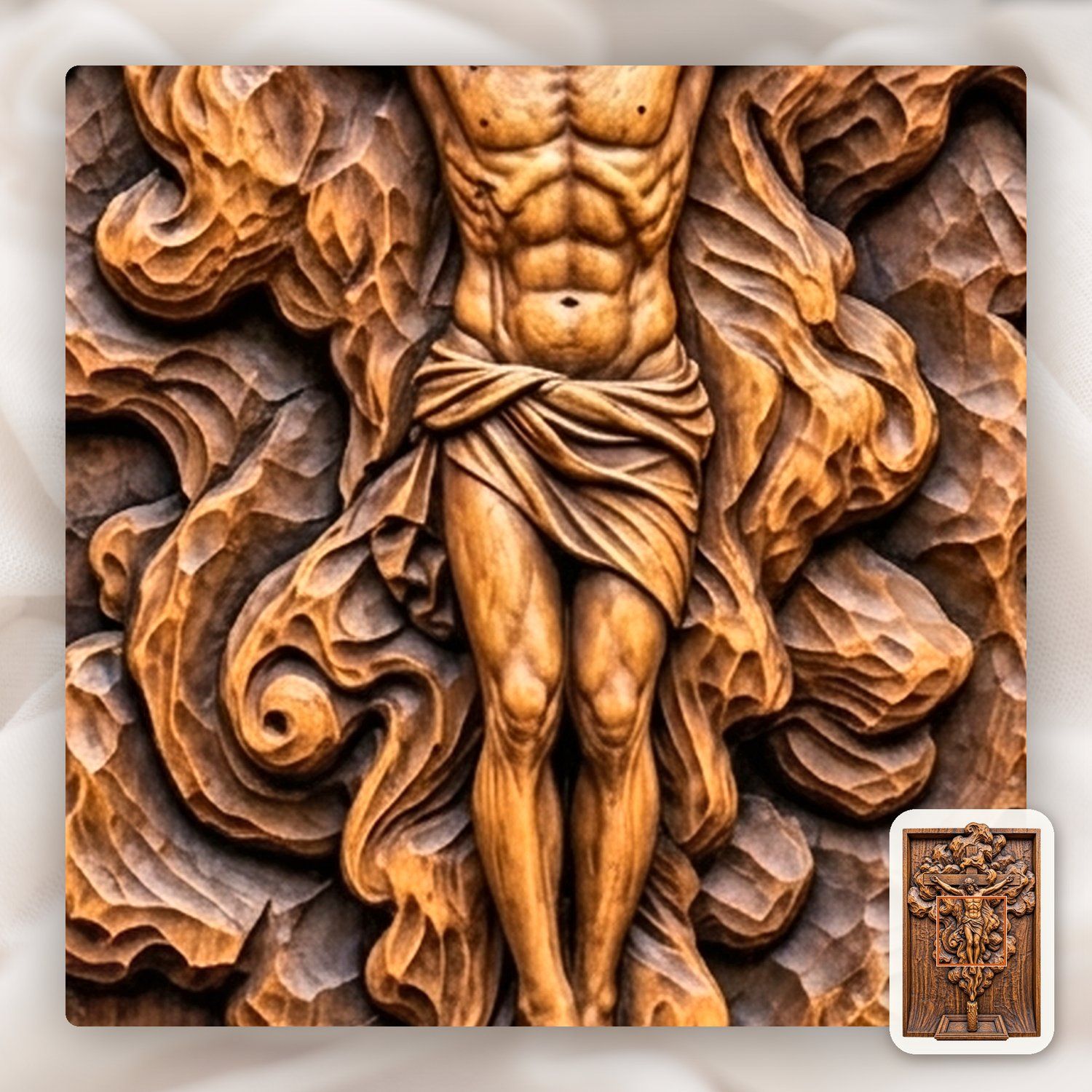 Sacred Jesus Crucifixion CNC Relief STL bas-relief STL — view 11