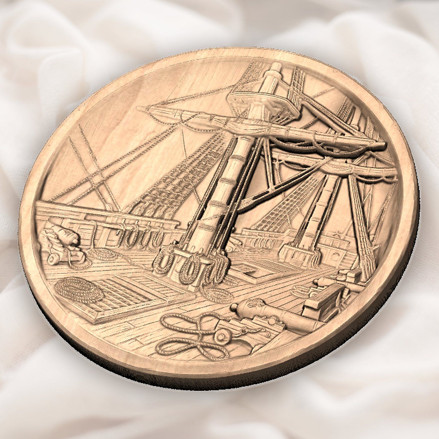 Sailing Ship Deck Nautical Scene CNC Relief STL bas-relief STL — view 5