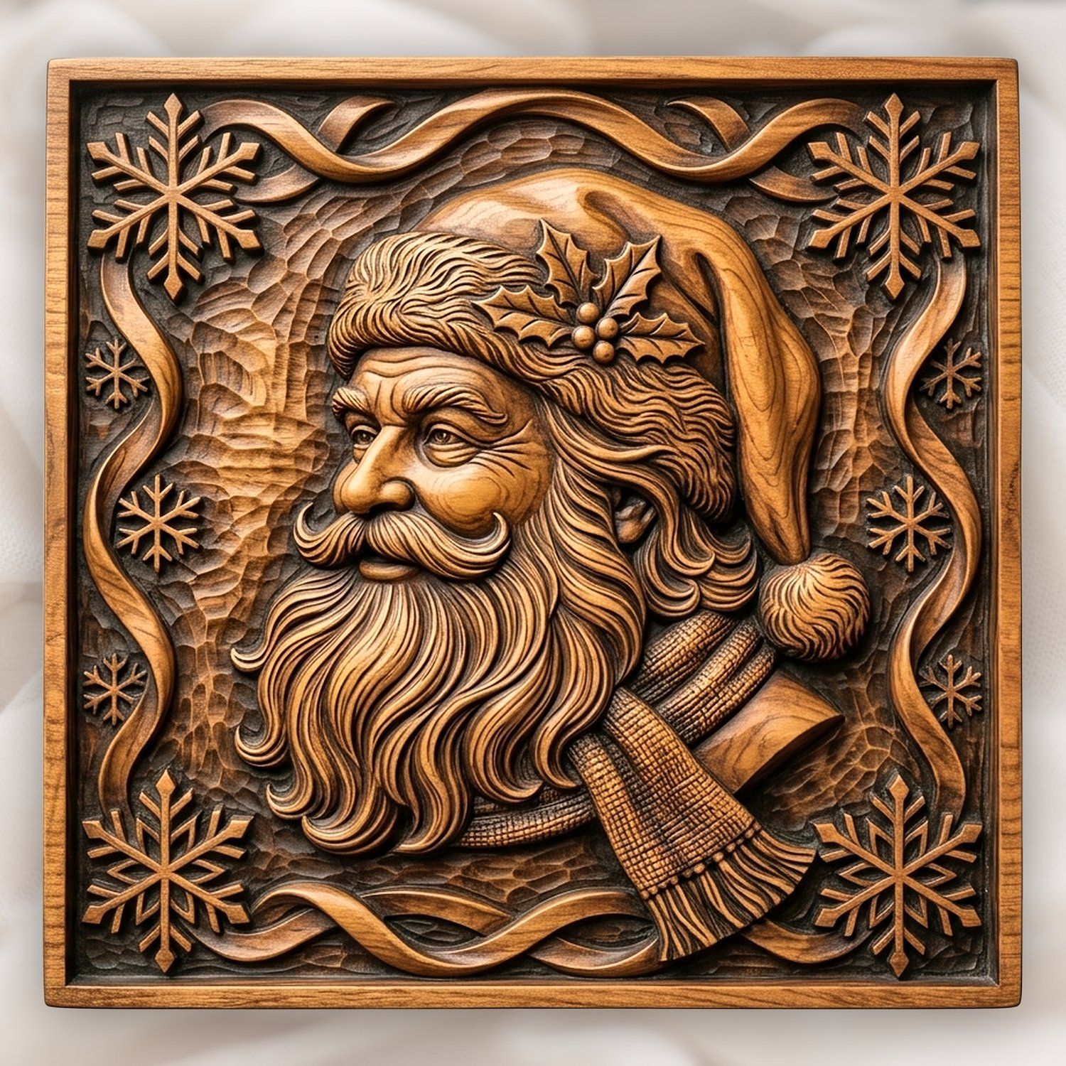 Santa Claus Christmas Portrait CNC Relief STL bas-relief STL design