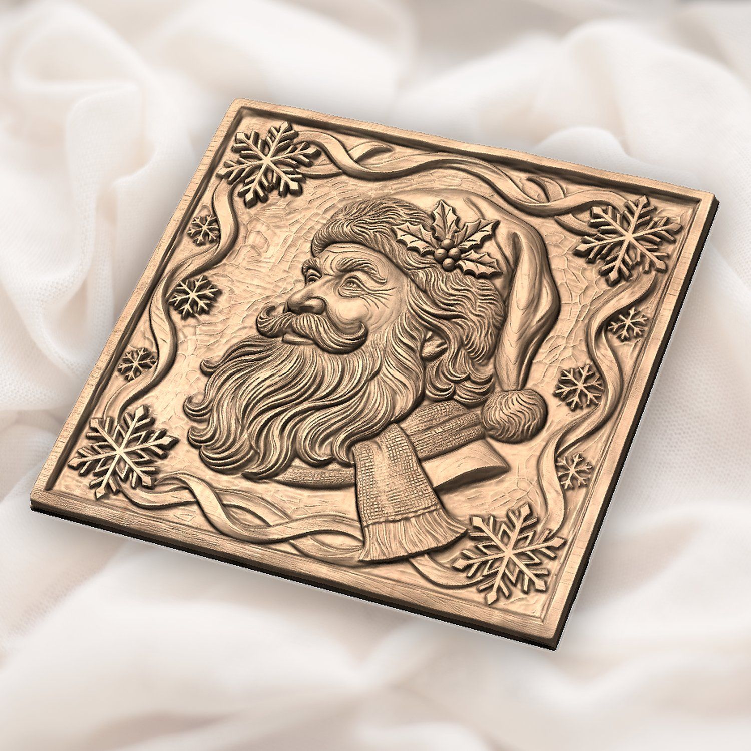 Santa Claus Christmas Portrait CNC Relief STL bas-relief STL — view 5