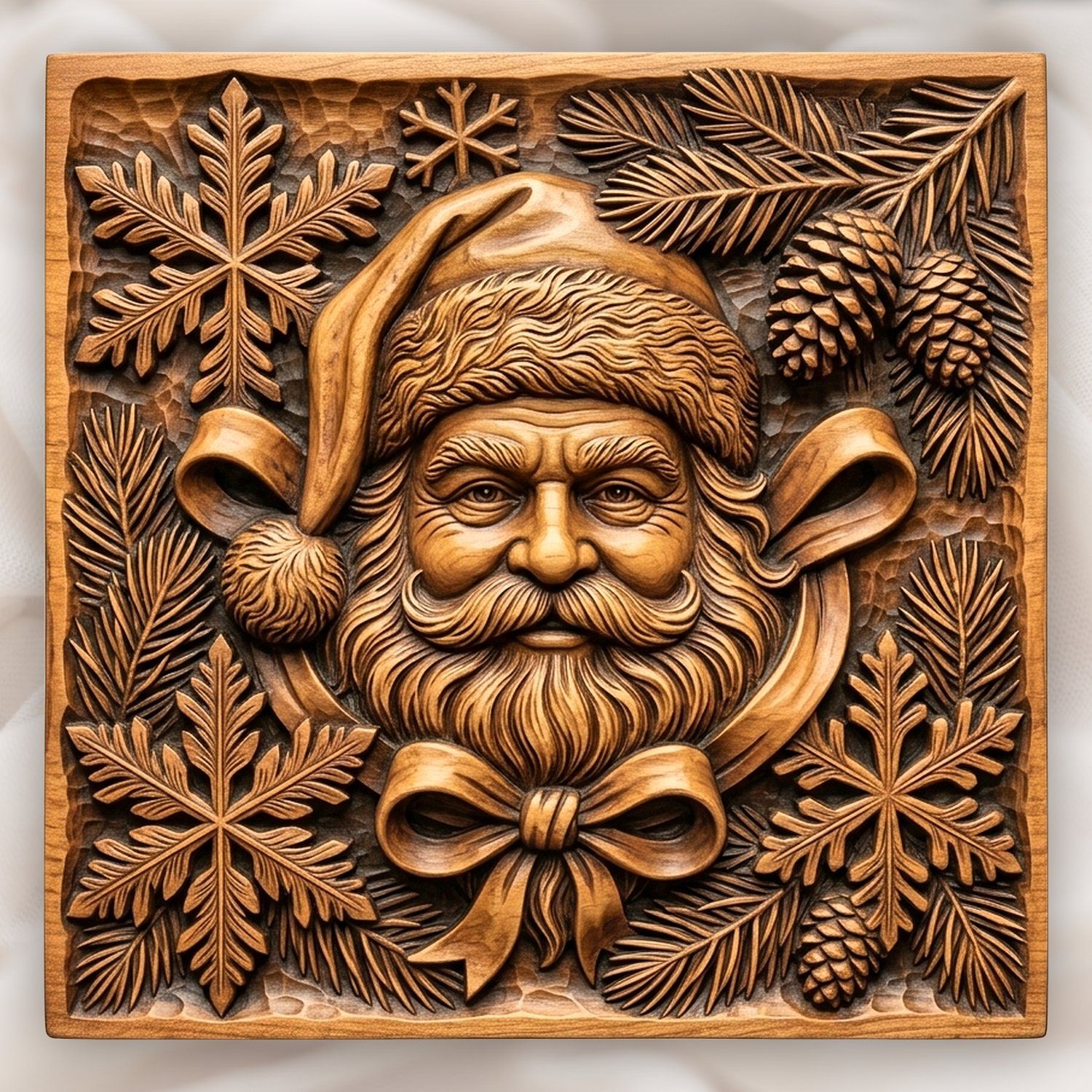 Santa Claus Christmas Portrait CNC Relief STL bas-relief STL design