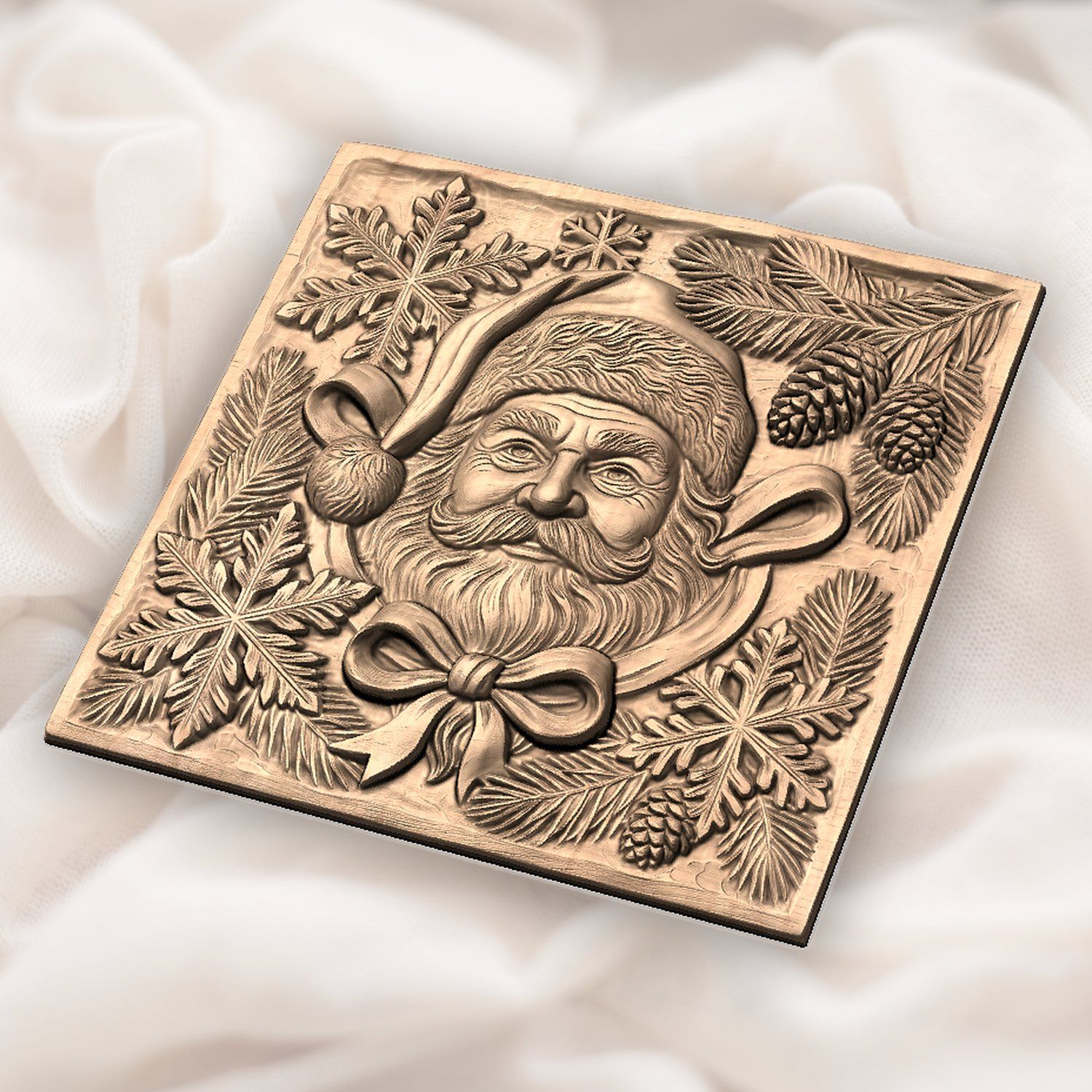 Santa Claus Christmas Portrait CNC Relief STL bas-relief STL — view 5