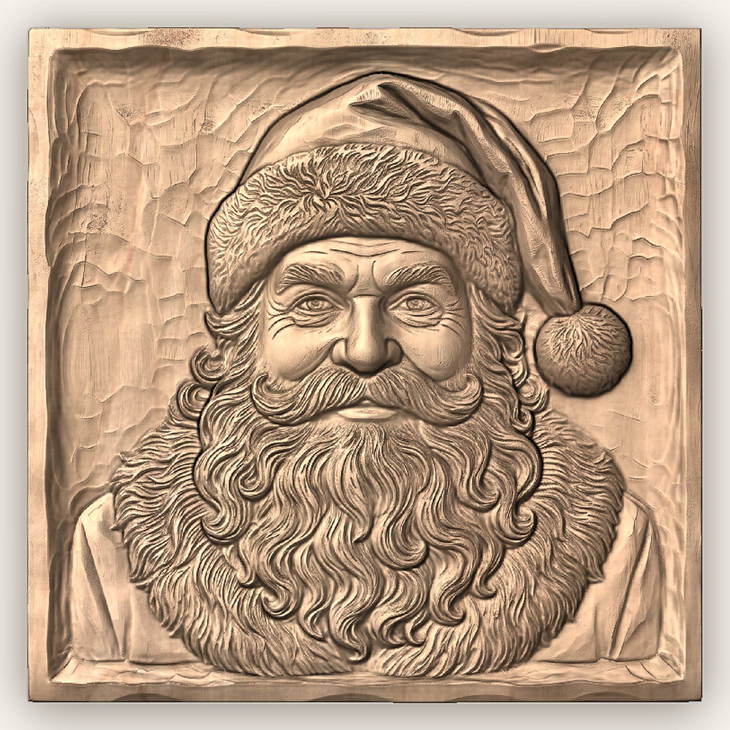 Santa Claus Father Christmas Portrait CNC Relief STL bas-relief STL — view 2