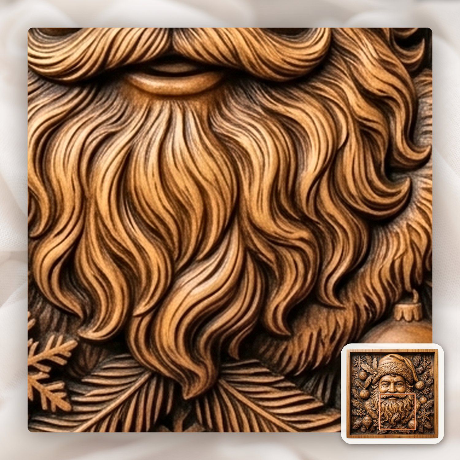 Santa Claus Portrait CNC Relief STL bas-relief STL — view 12
