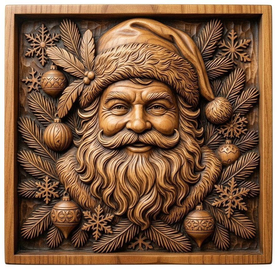 Santa Claus Portrait CNC Relief STL bas-relief STL — view 13