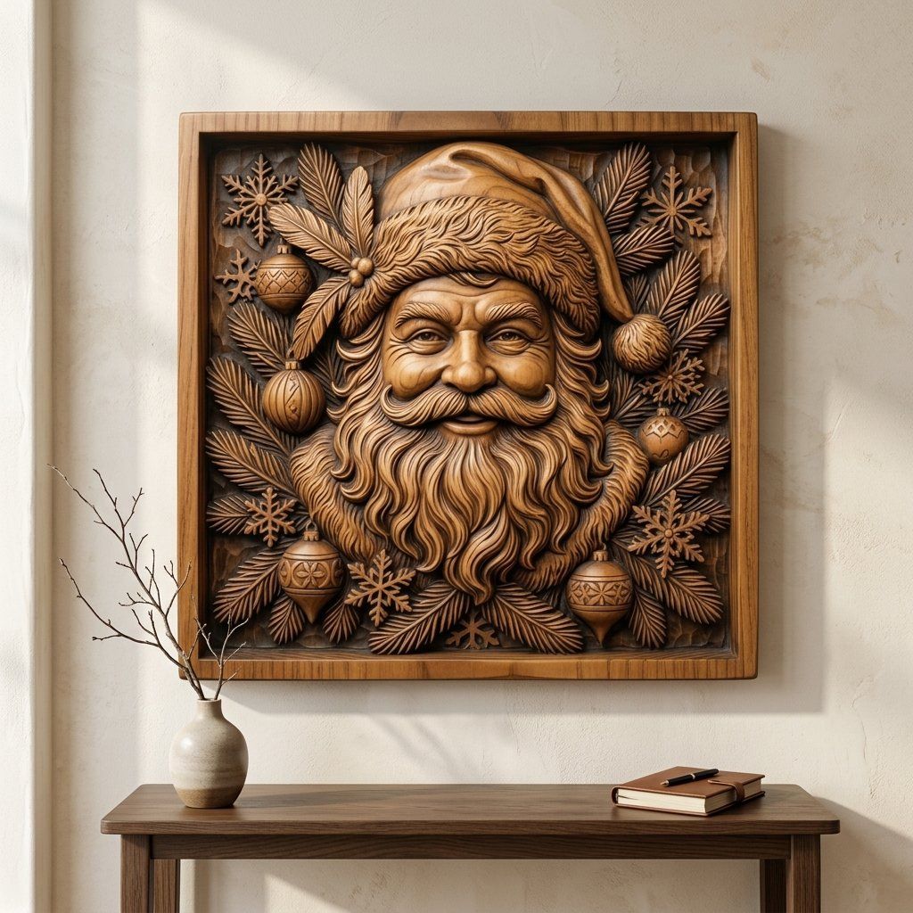 Santa Claus Portrait CNC Relief STL bas-relief STL — view 14