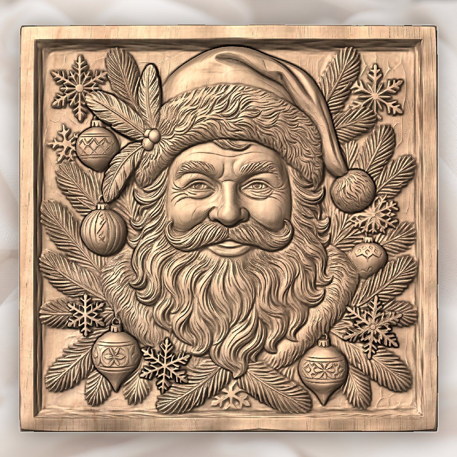 Santa Claus Portrait CNC Relief STL bas-relief STL — view 4