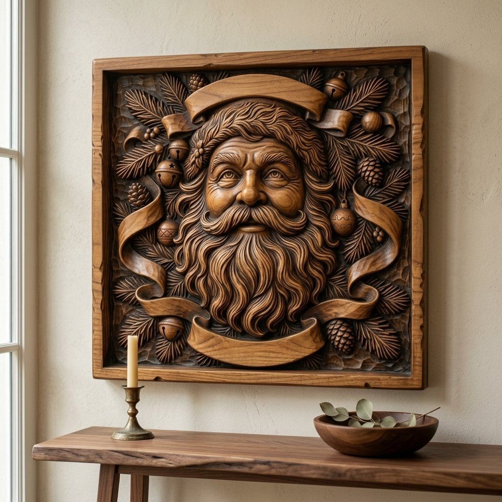 Santa Claus Portrait CNC Relief STL bas-relief STL — view 14