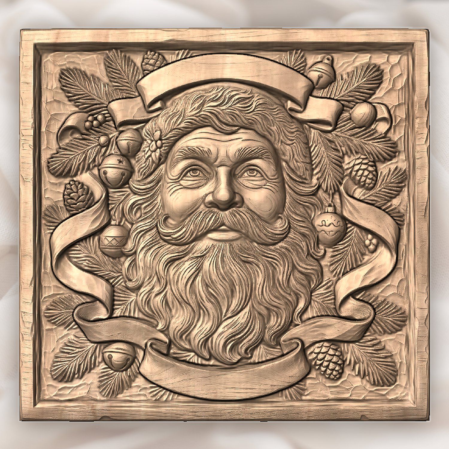 Santa Claus Portrait CNC Relief STL bas-relief STL — view 4