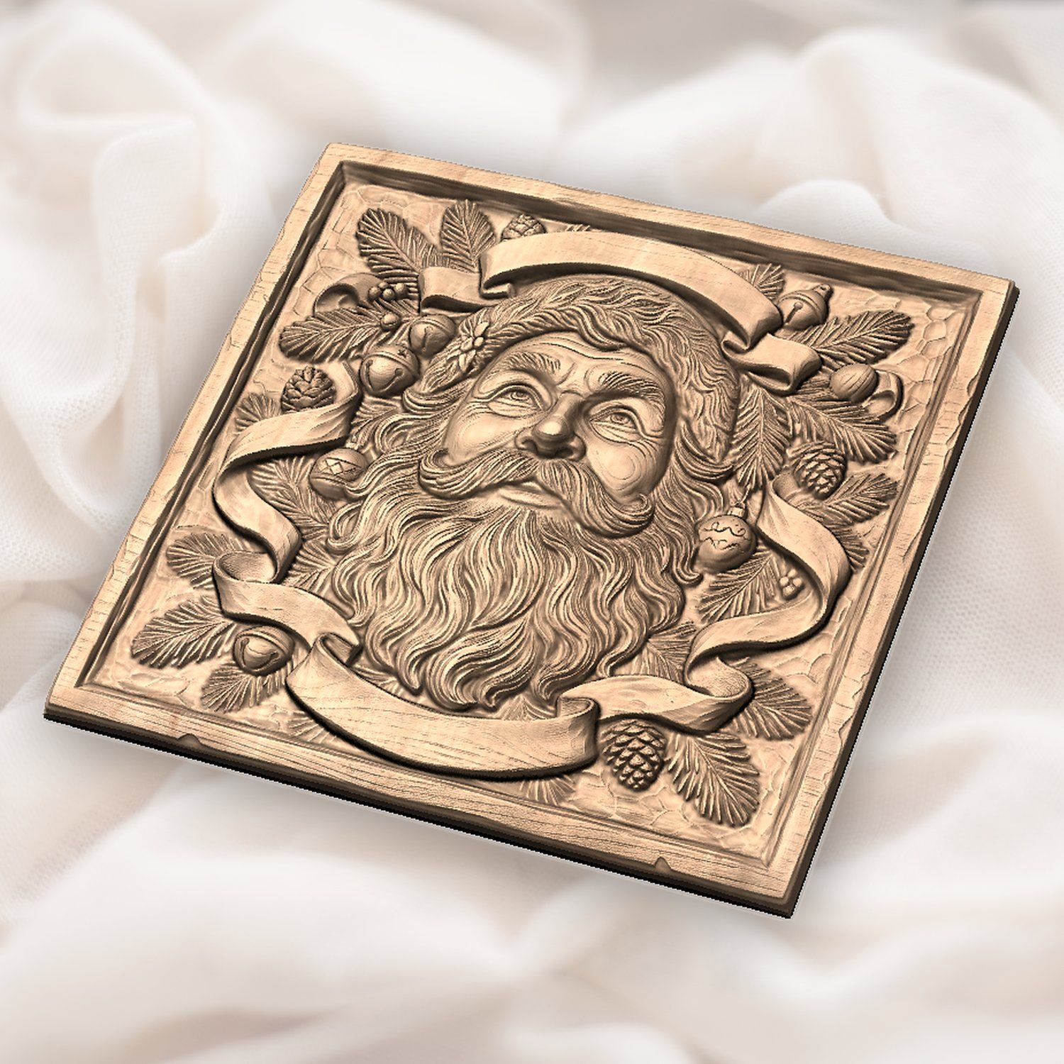 Santa Claus Portrait CNC Relief STL bas-relief STL — view 5