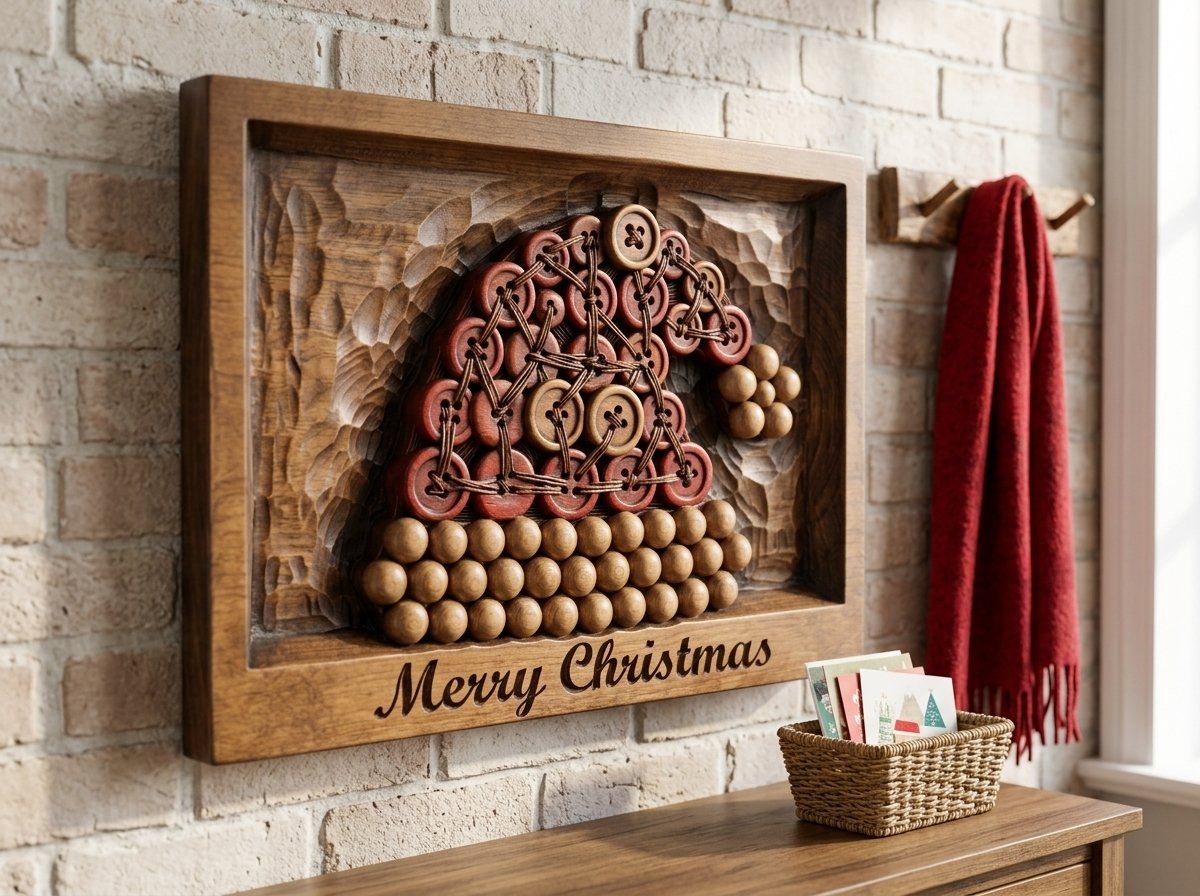 Santa Hat Button Art Merry Christmas CNC Relief STL bas-relief STL — view 14