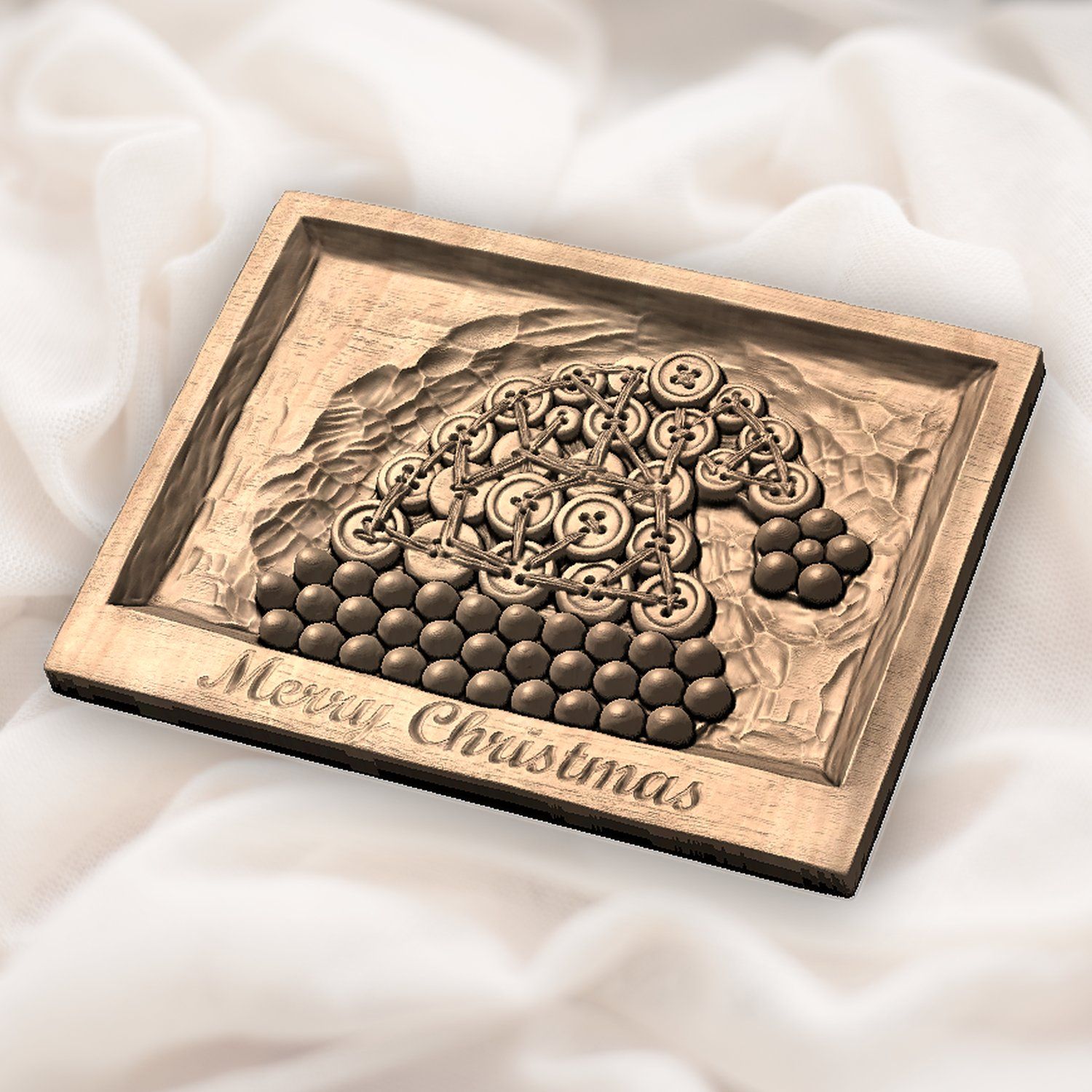 Santa Hat Button Art Merry Christmas CNC Relief STL bas-relief STL — view 5