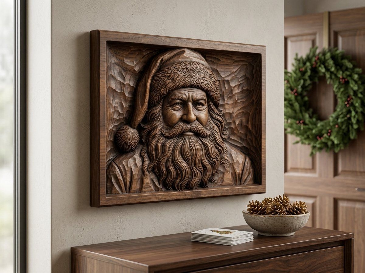 Santa Portrait Wood CNC Relief STL bas-relief STL — view 14