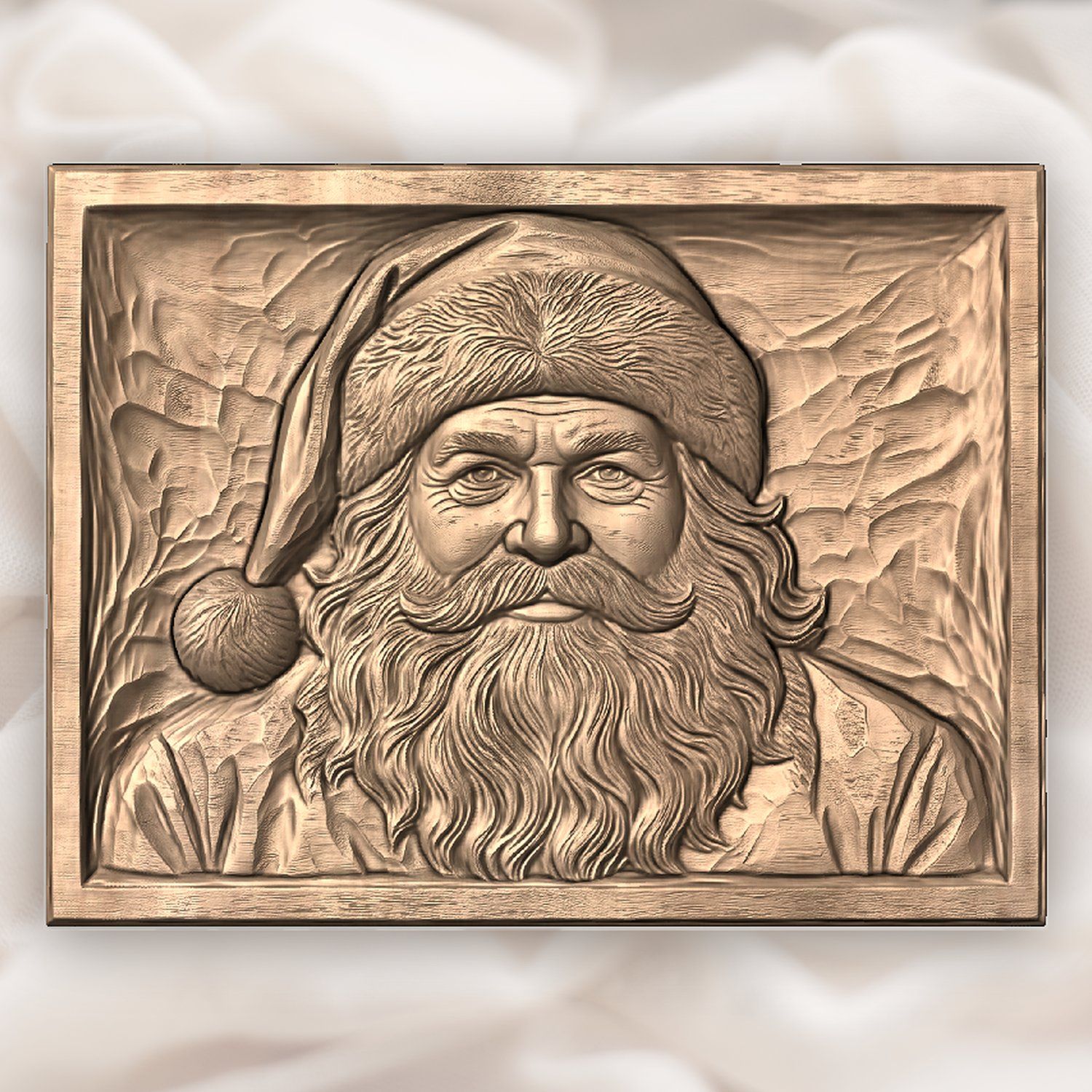 Santa Portrait Wood CNC Relief STL bas-relief STL — view 5