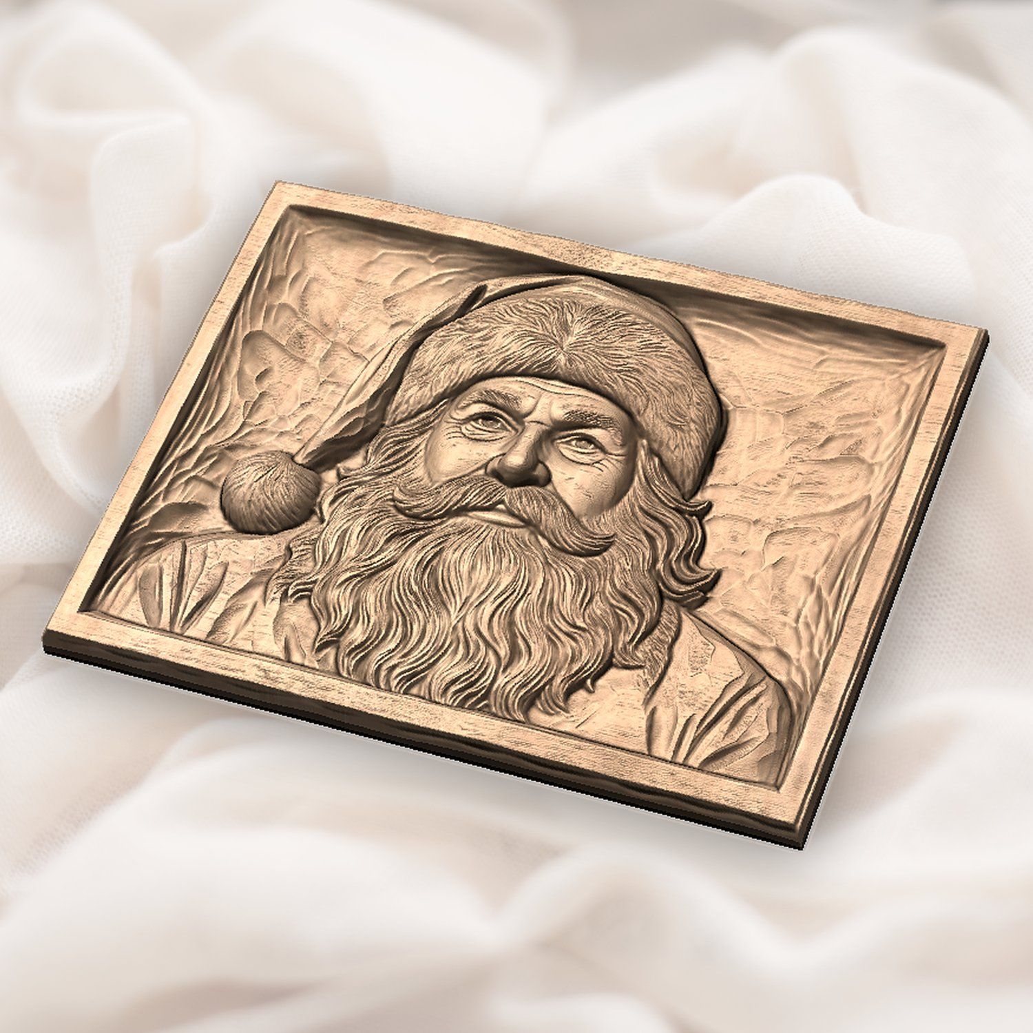 Santa Portrait Wood CNC Relief STL bas-relief STL — view 6