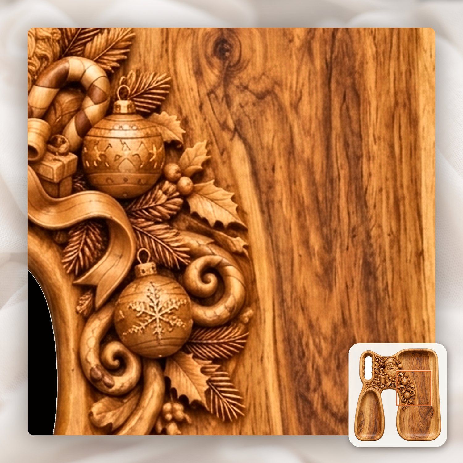 Santa Serving Tray CNC Relief STL bas-relief STL — view 11