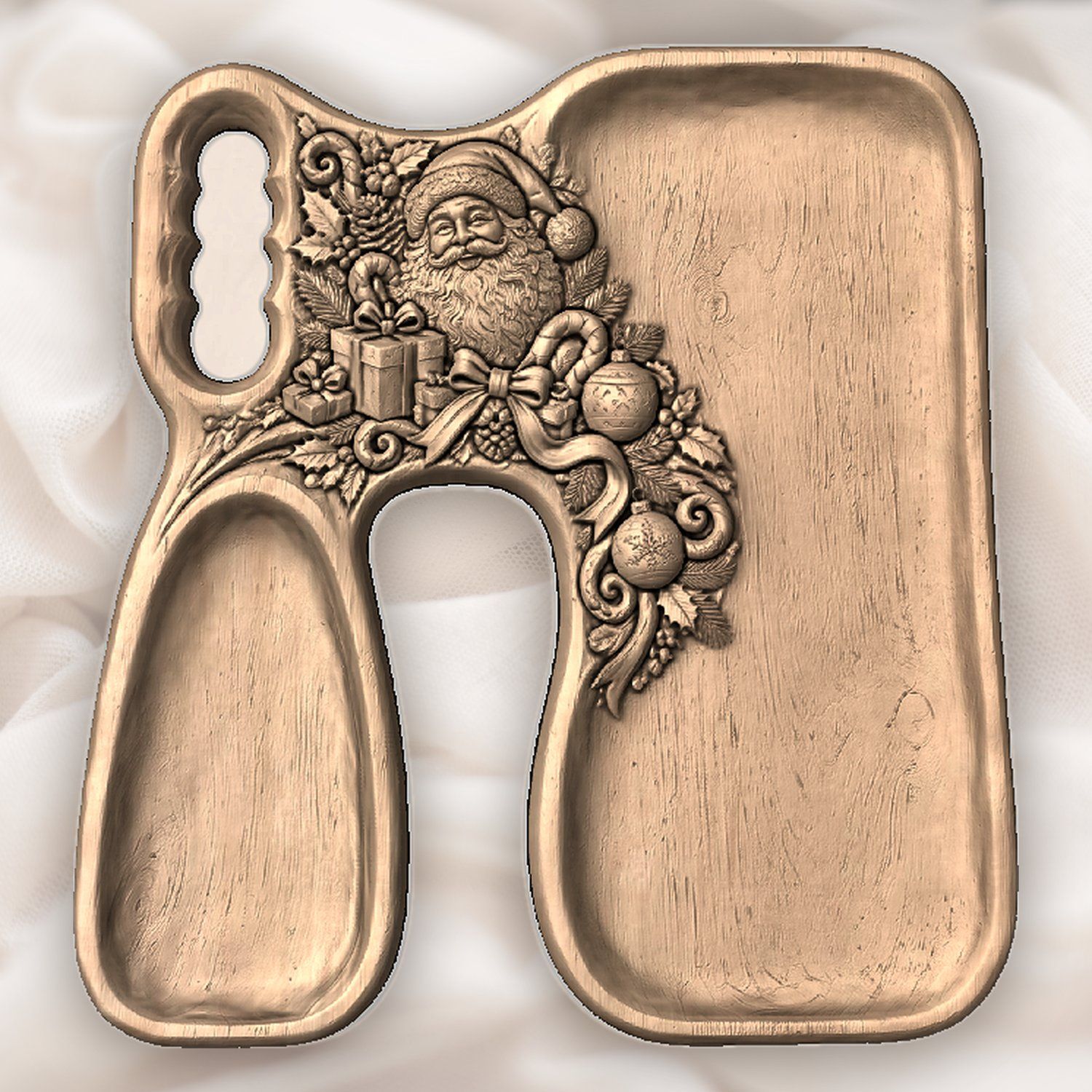 Santa Serving Tray CNC Relief STL bas-relief STL — view 4