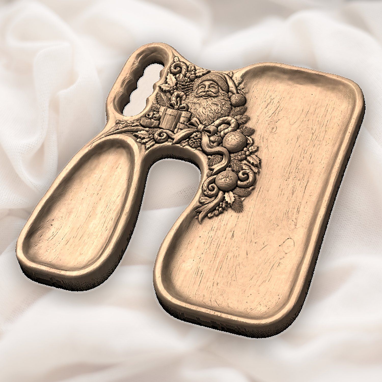 Santa Serving Tray CNC Relief STL bas-relief STL — view 5