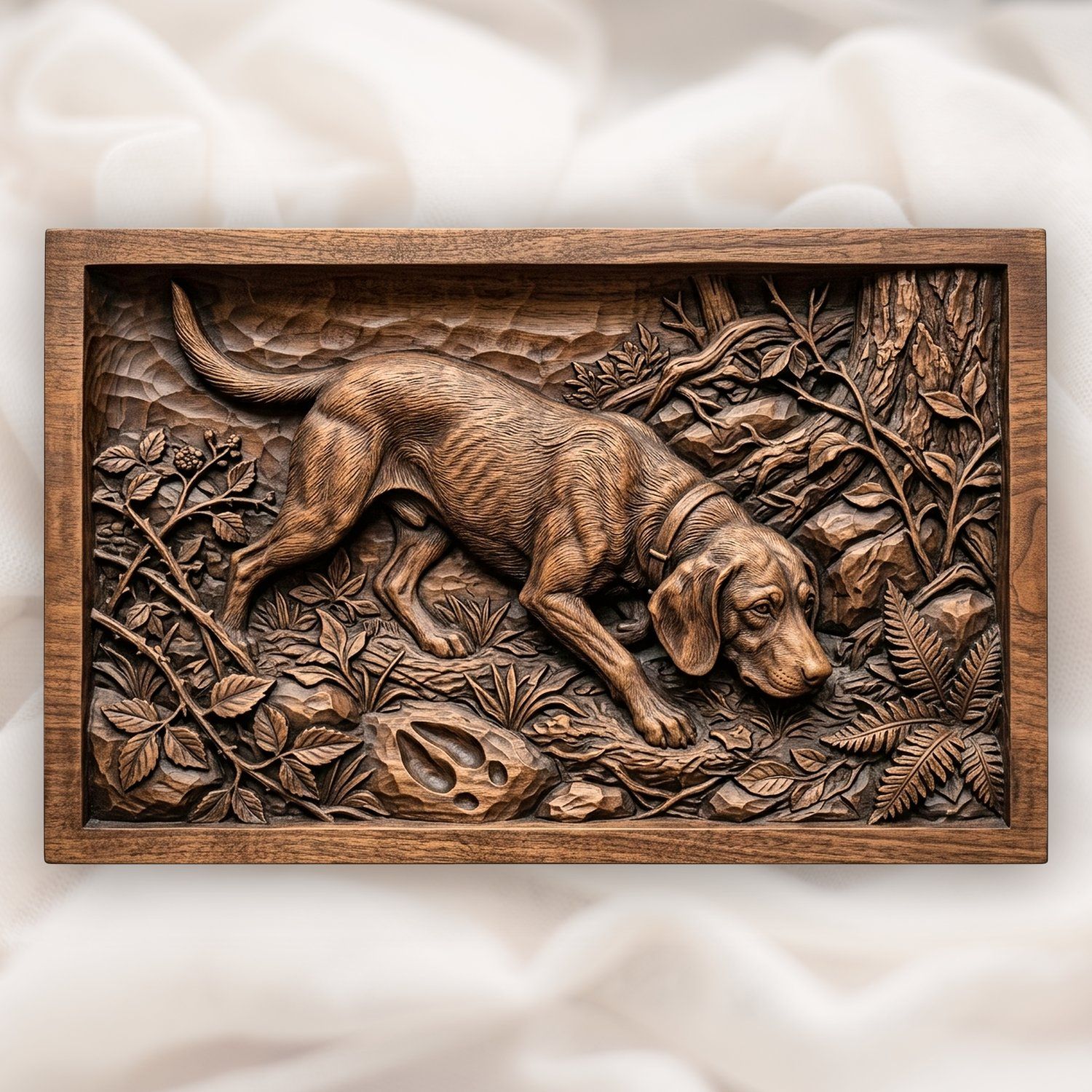 Scent Hound Tracking CNC Relief STL bas-relief STL design