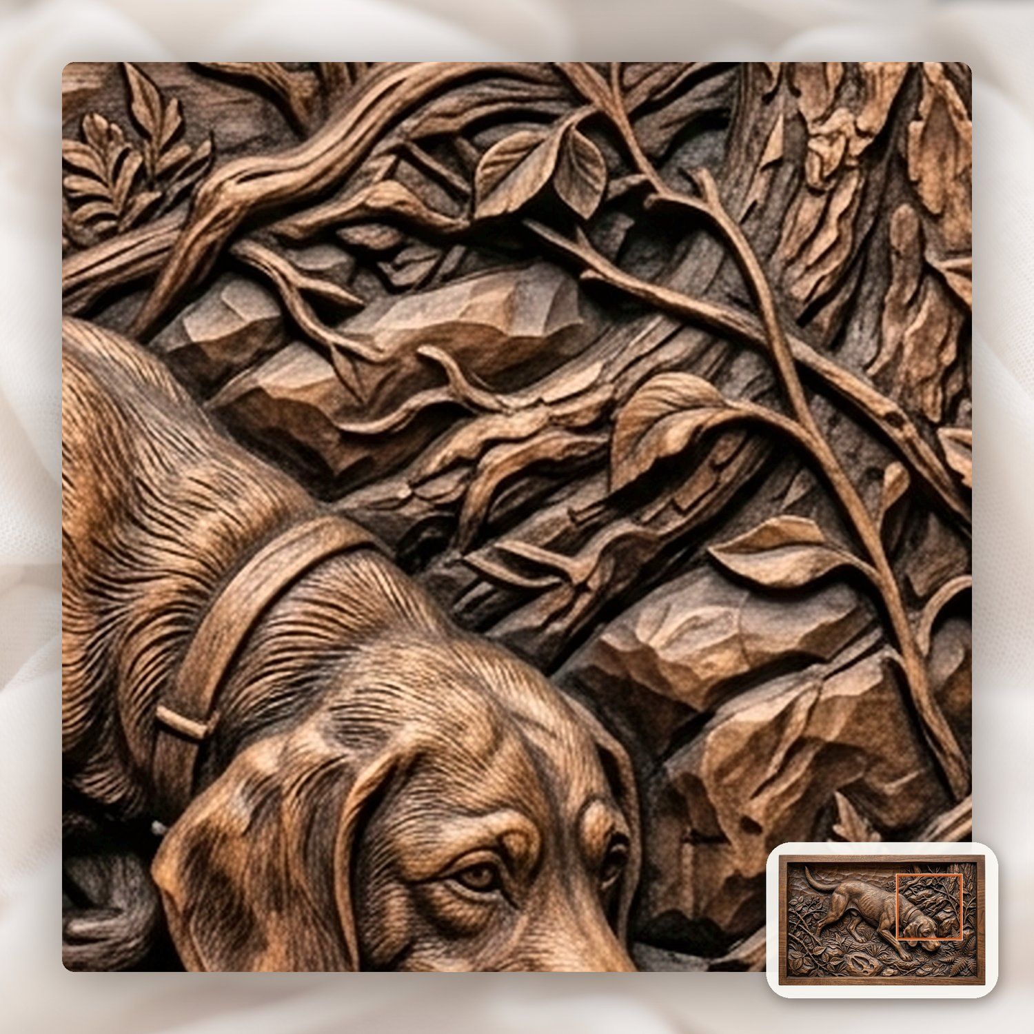 Scent Hound Tracking CNC Relief STL bas-relief STL — view 12