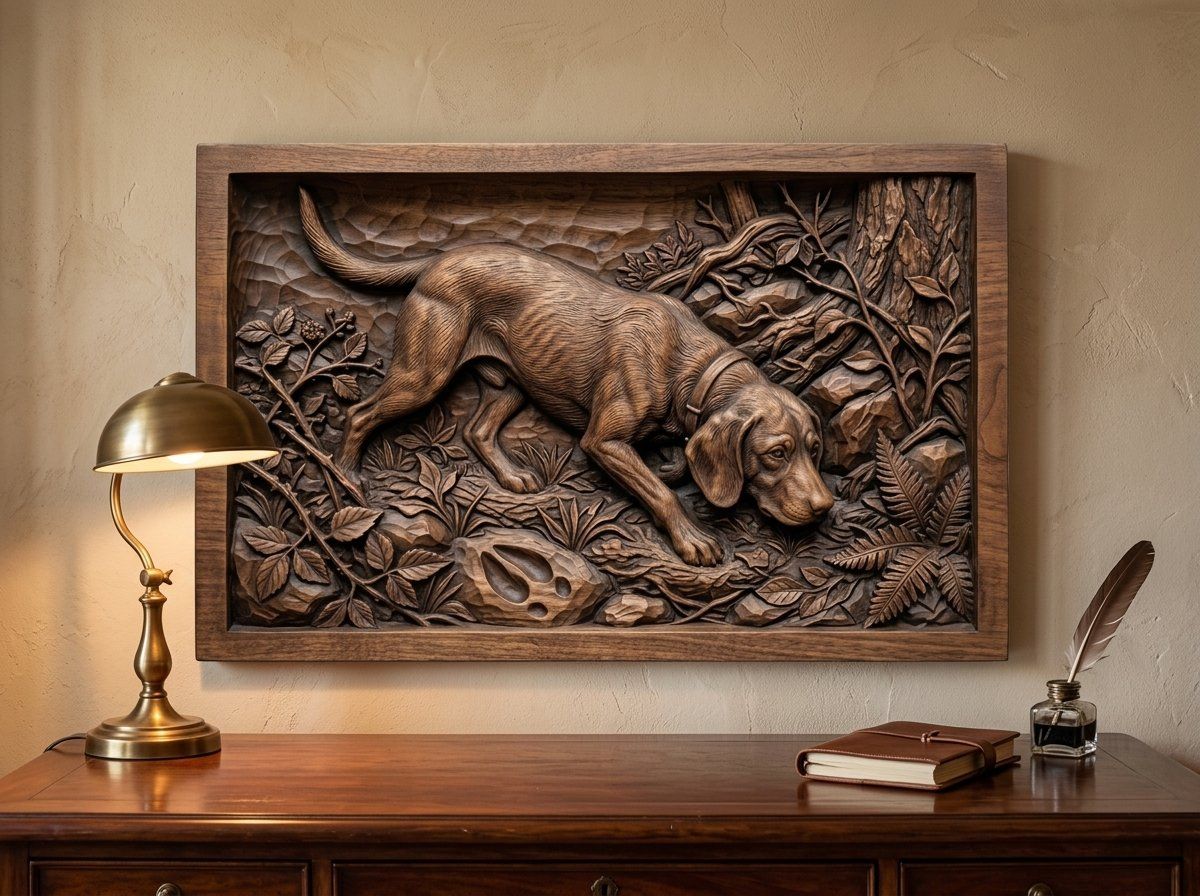 Scent Hound Tracking CNC Relief STL bas-relief STL — view 13