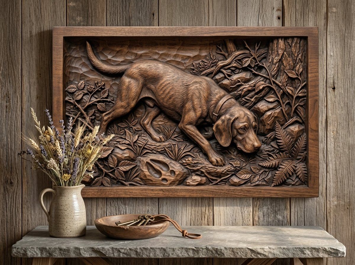 Scent Hound Tracking CNC Relief STL bas-relief STL — view 14