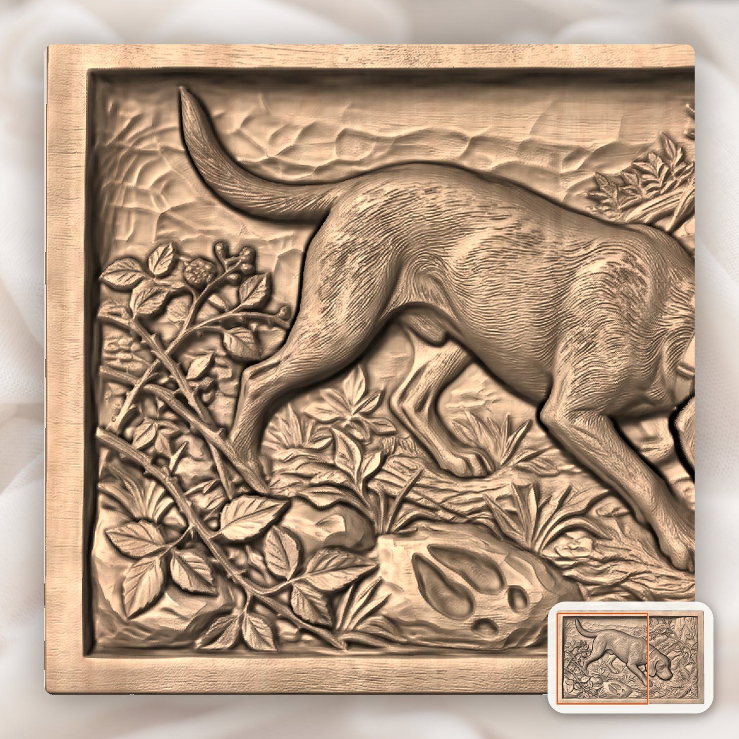 Scent Hound Tracking CNC Relief STL bas-relief STL — view 7