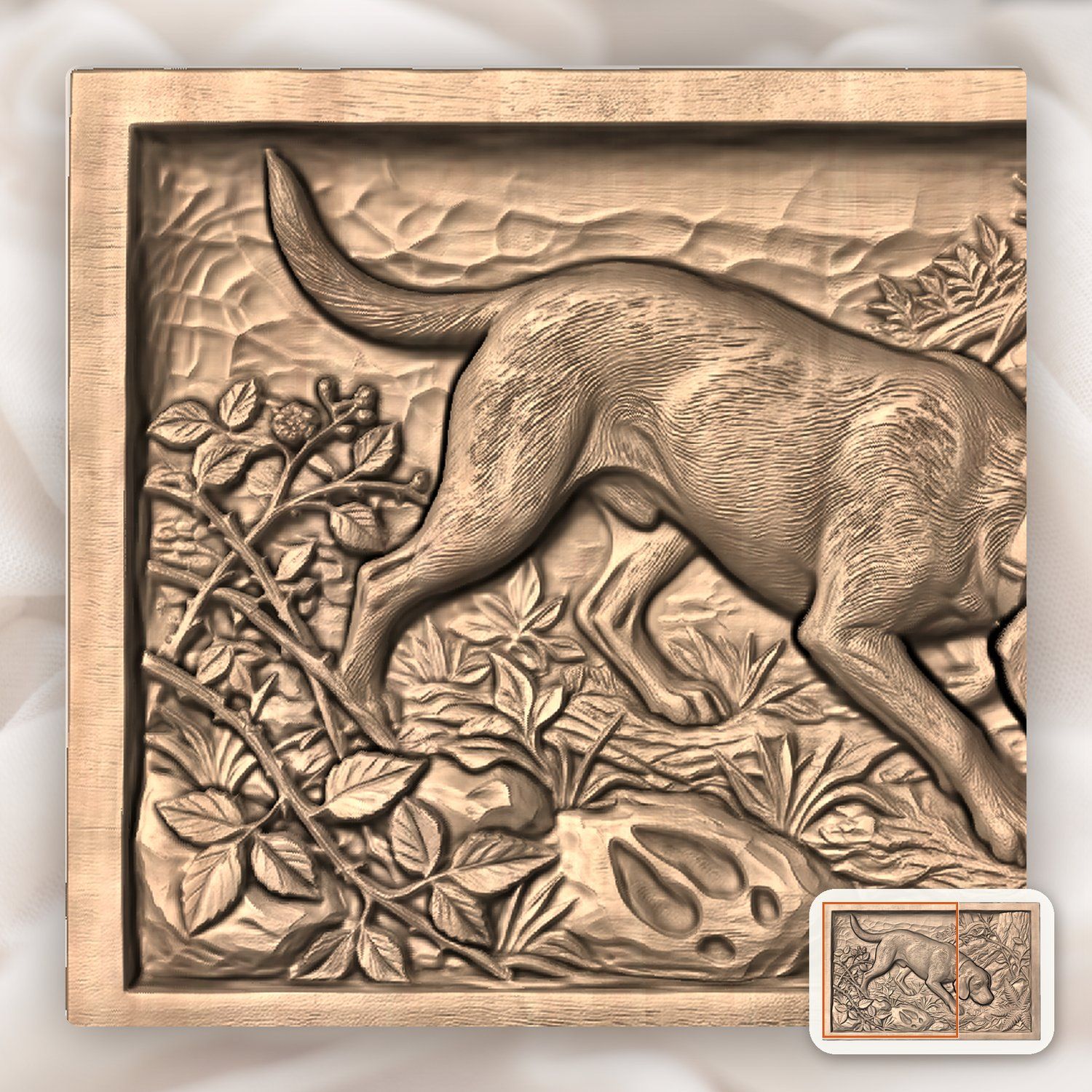Scent Hound Tracking CNC Relief STL bas-relief STL — view 10