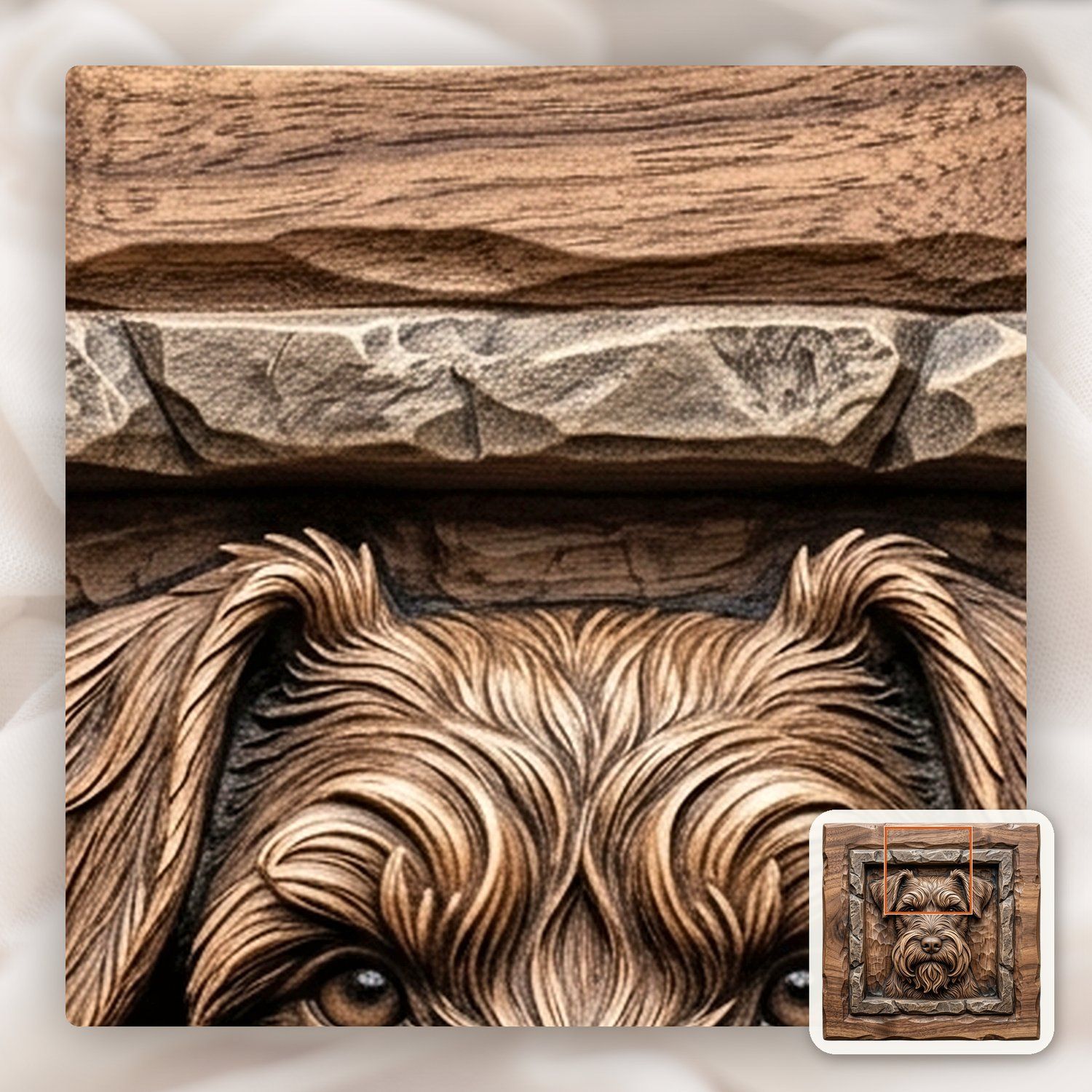 Schnauzer Dog Portrait CNC Relief STL bas-relief STL — view 12