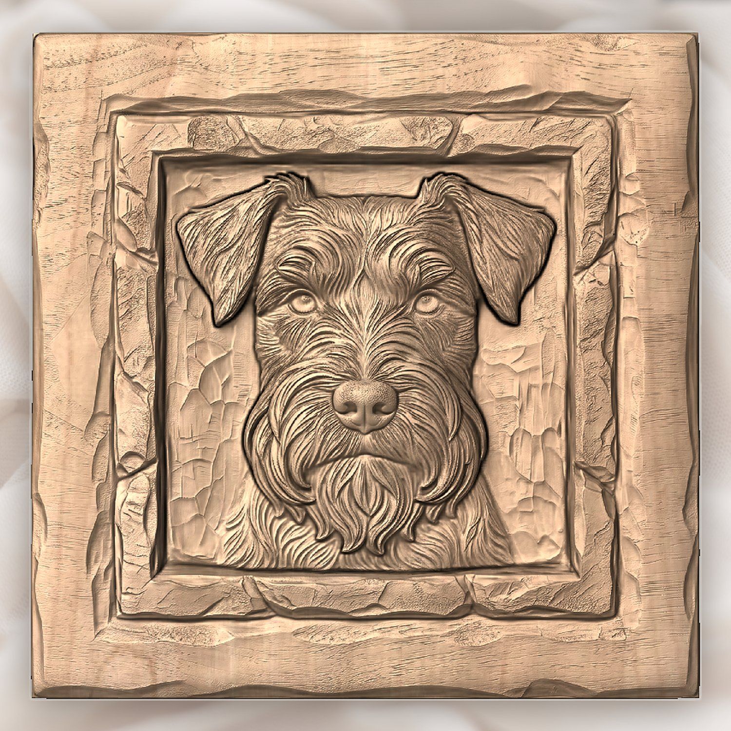 Schnauzer Dog Portrait CNC Relief STL bas-relief STL — view 4