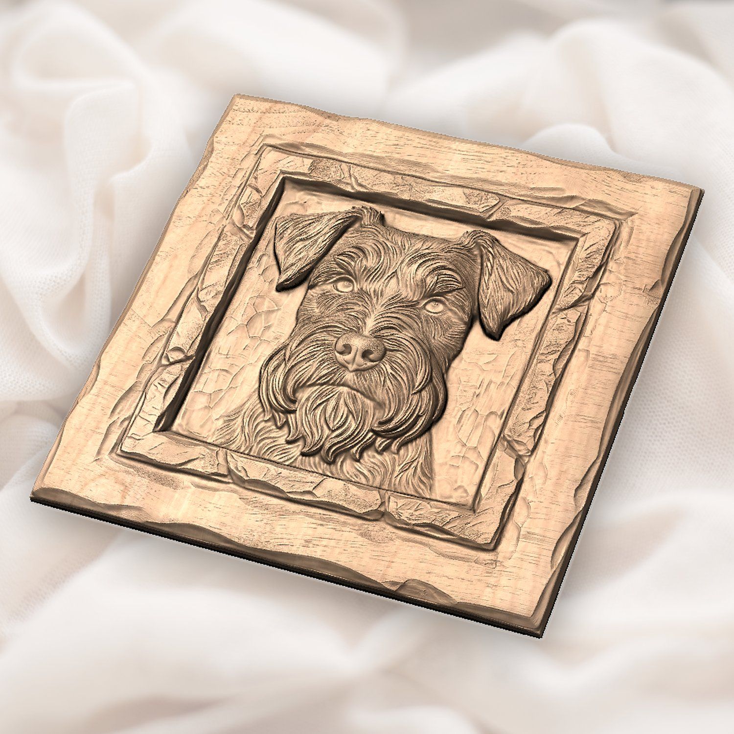 Schnauzer Dog Portrait CNC Relief STL bas-relief STL — view 5