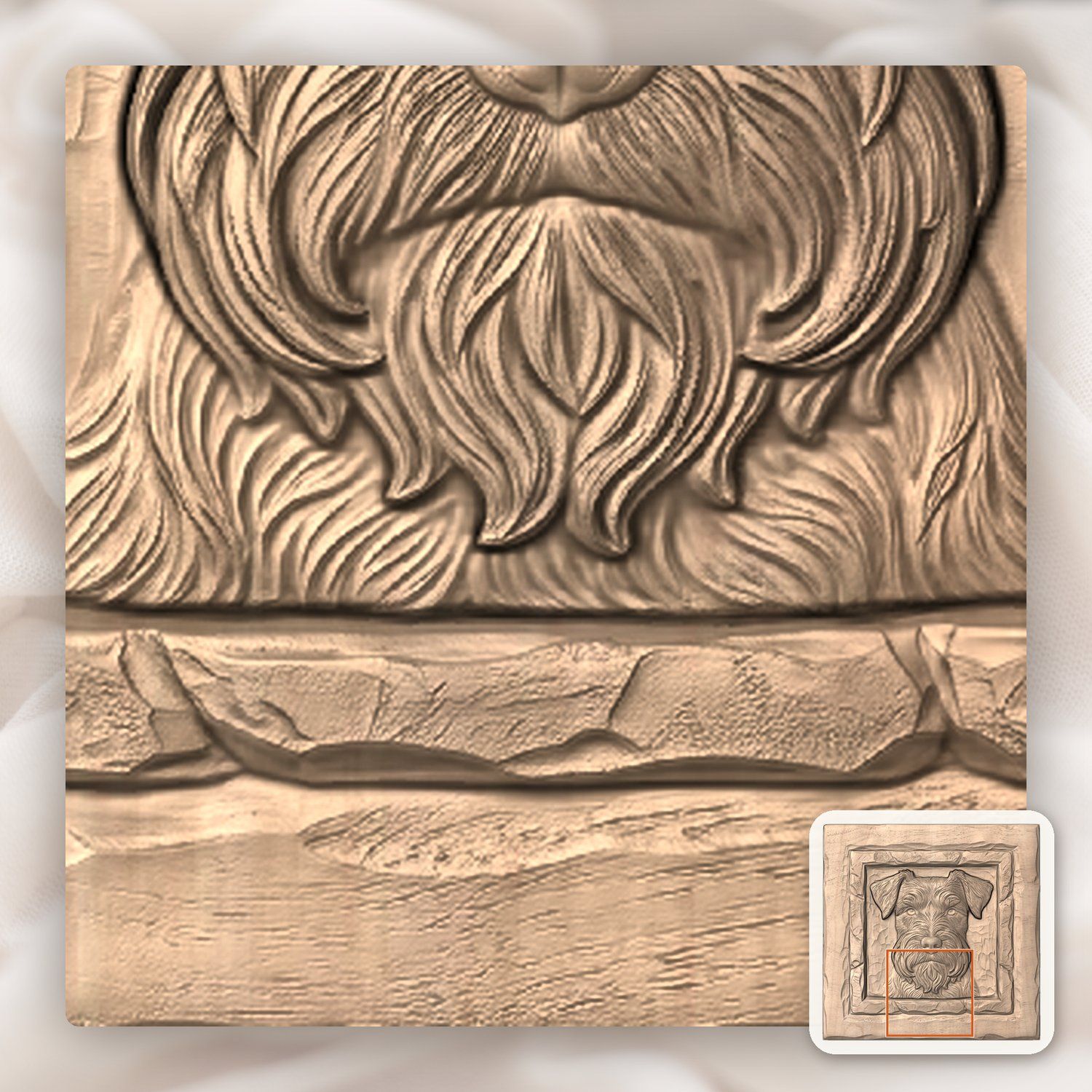 Schnauzer Dog Portrait CNC Relief STL bas-relief STL — view 8