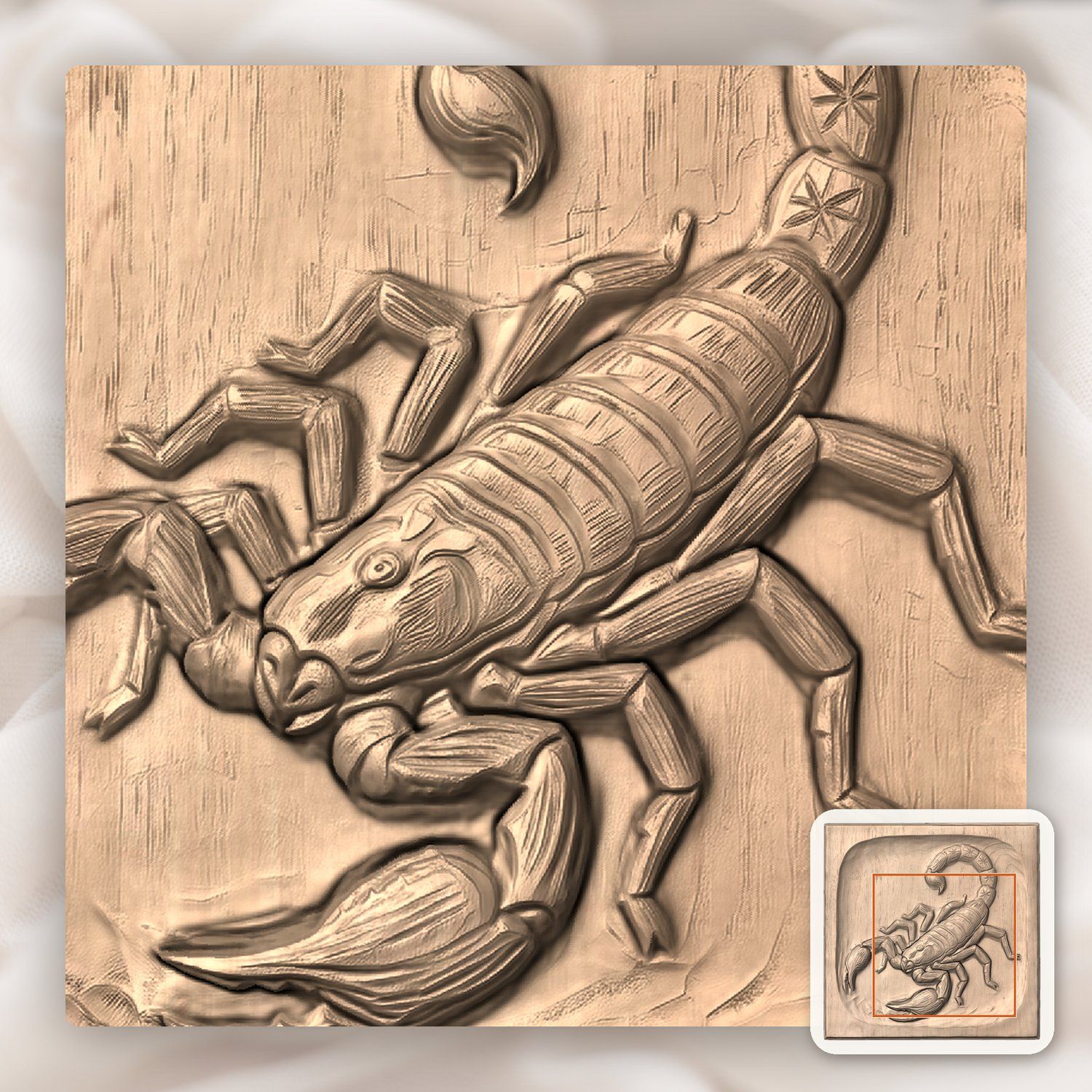 Scorpio Zodiac Astrology Scorpion CNC Relief STL bas-relief STL — view 5